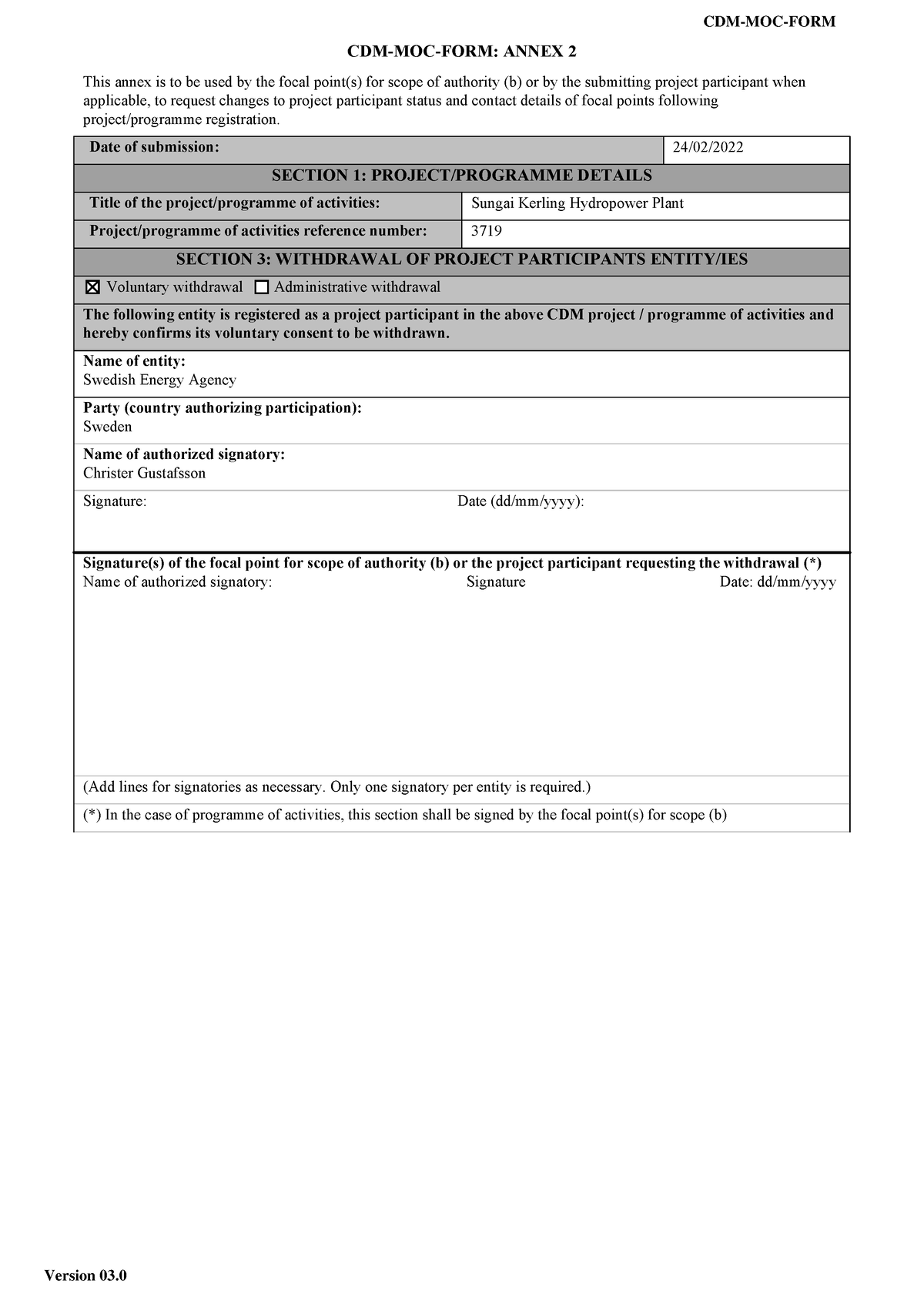 PA3719 CDM-MOC-FORM Annex 2 form - CDM-MOC-FORM Version 03. CDM-MOC ...