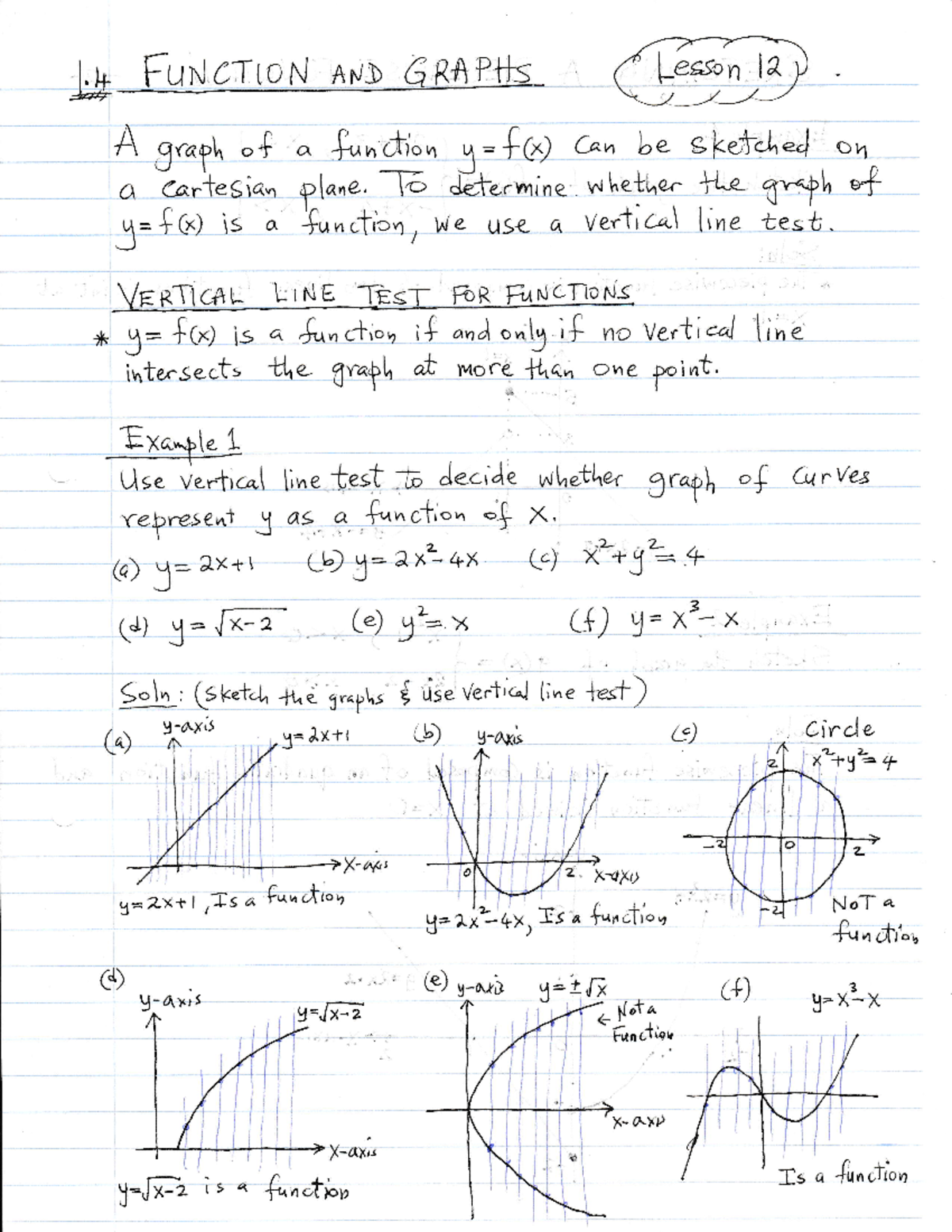 MAT111 Lesson 12 Evaluation of functions discussed in length b. FuN 6Ttc N *no 6 RA Ptls