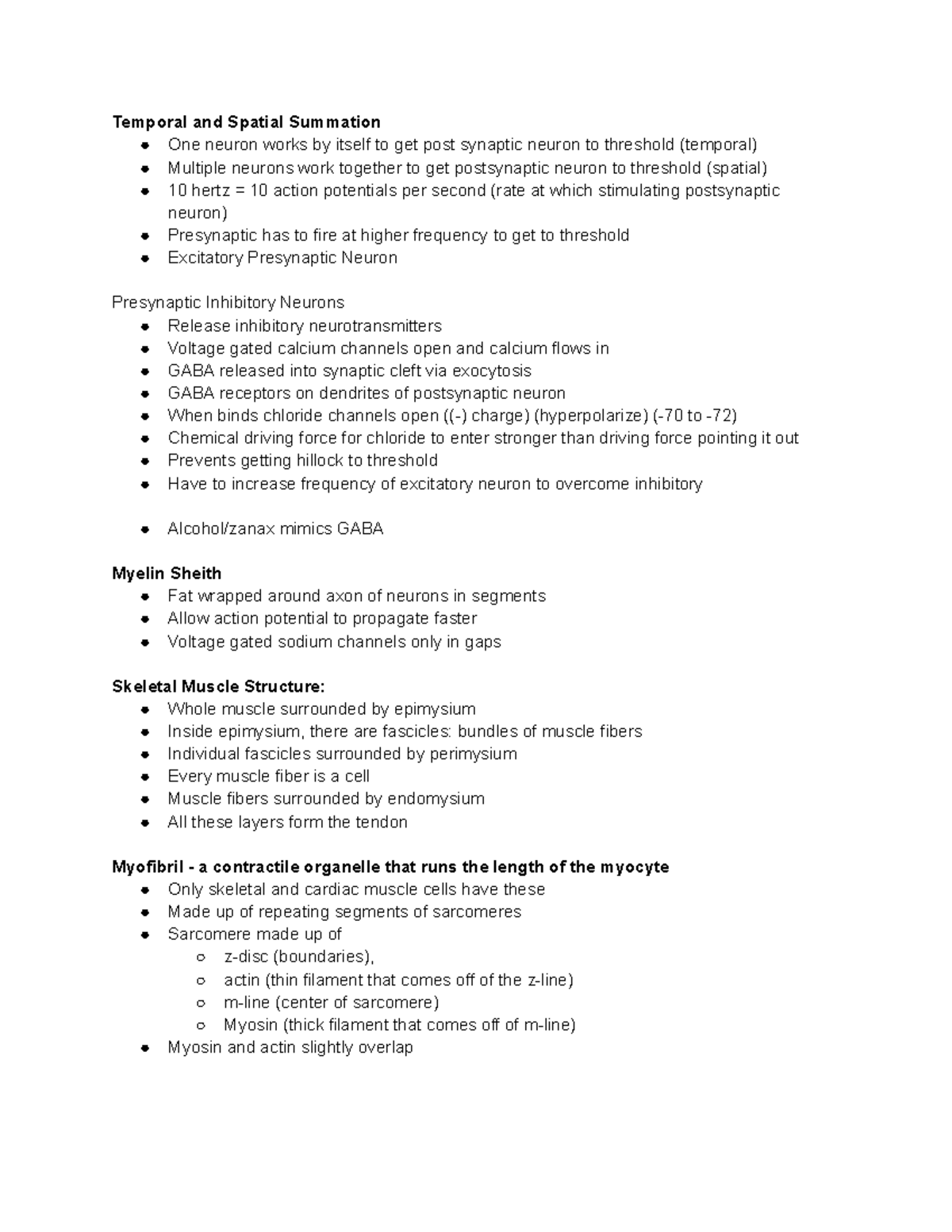APK2105C Exam 3 Notes Physiology learning objectives from class