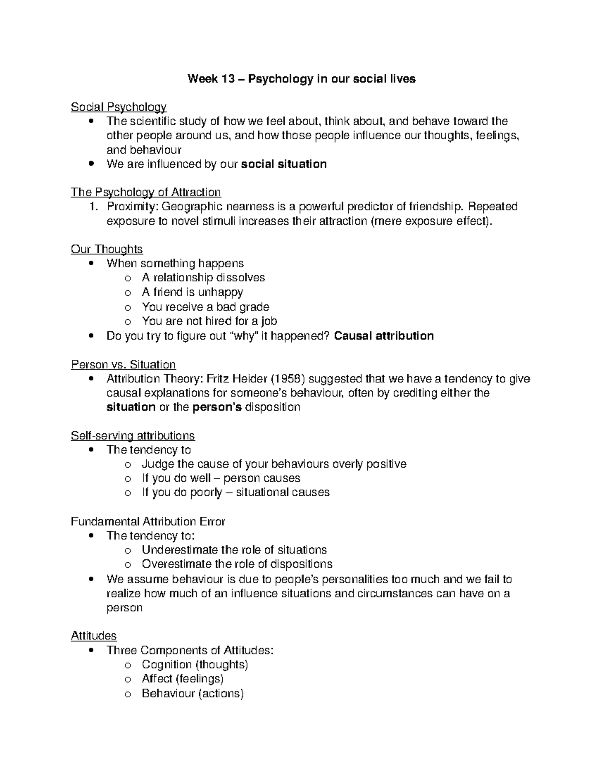 Week 13 - Psychology in our social lives - Week 13 – Psychology in our ...