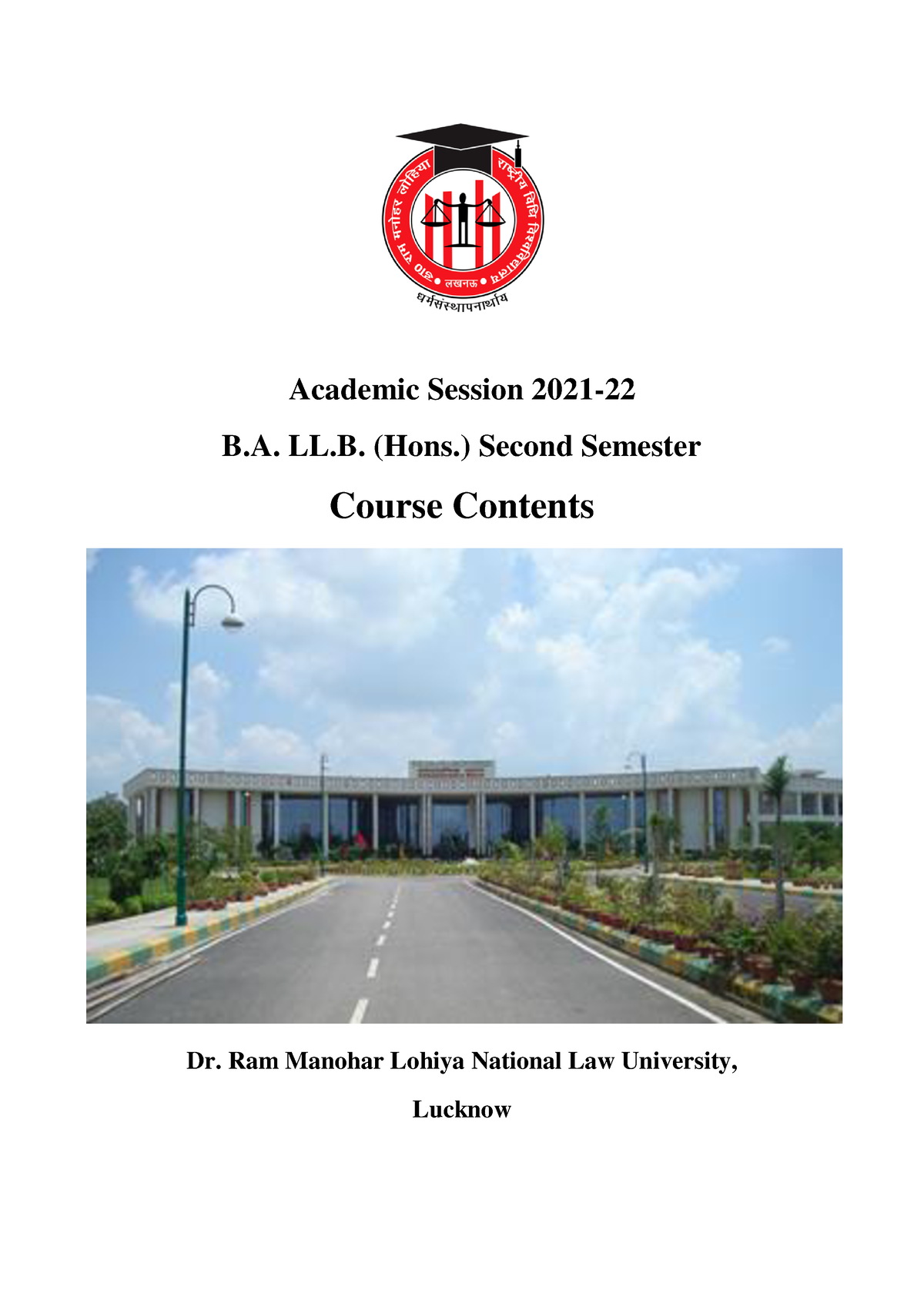 B.A. LL.B. (Hons.) Second Sem. 2021-22 Winter Session - Academic ...