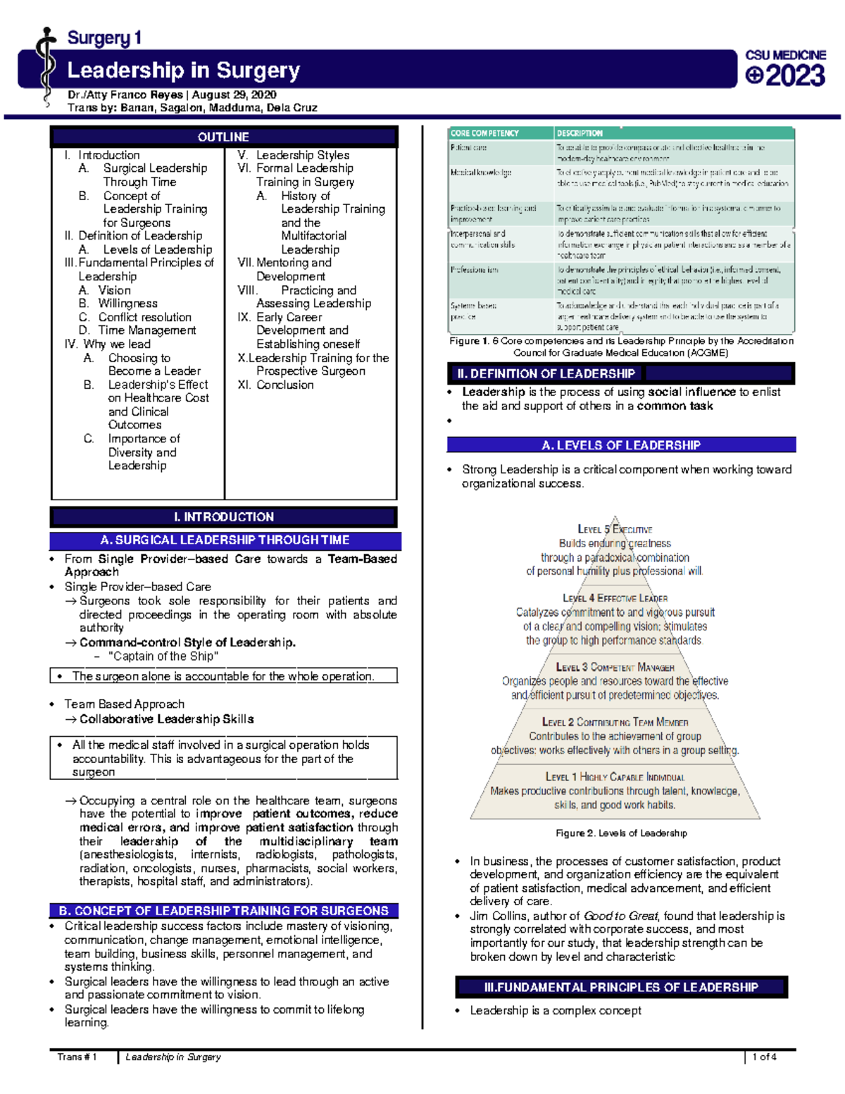 2023.Surgery - Notes and Modules - OUTLINE I. Introduction A. Surgical ...