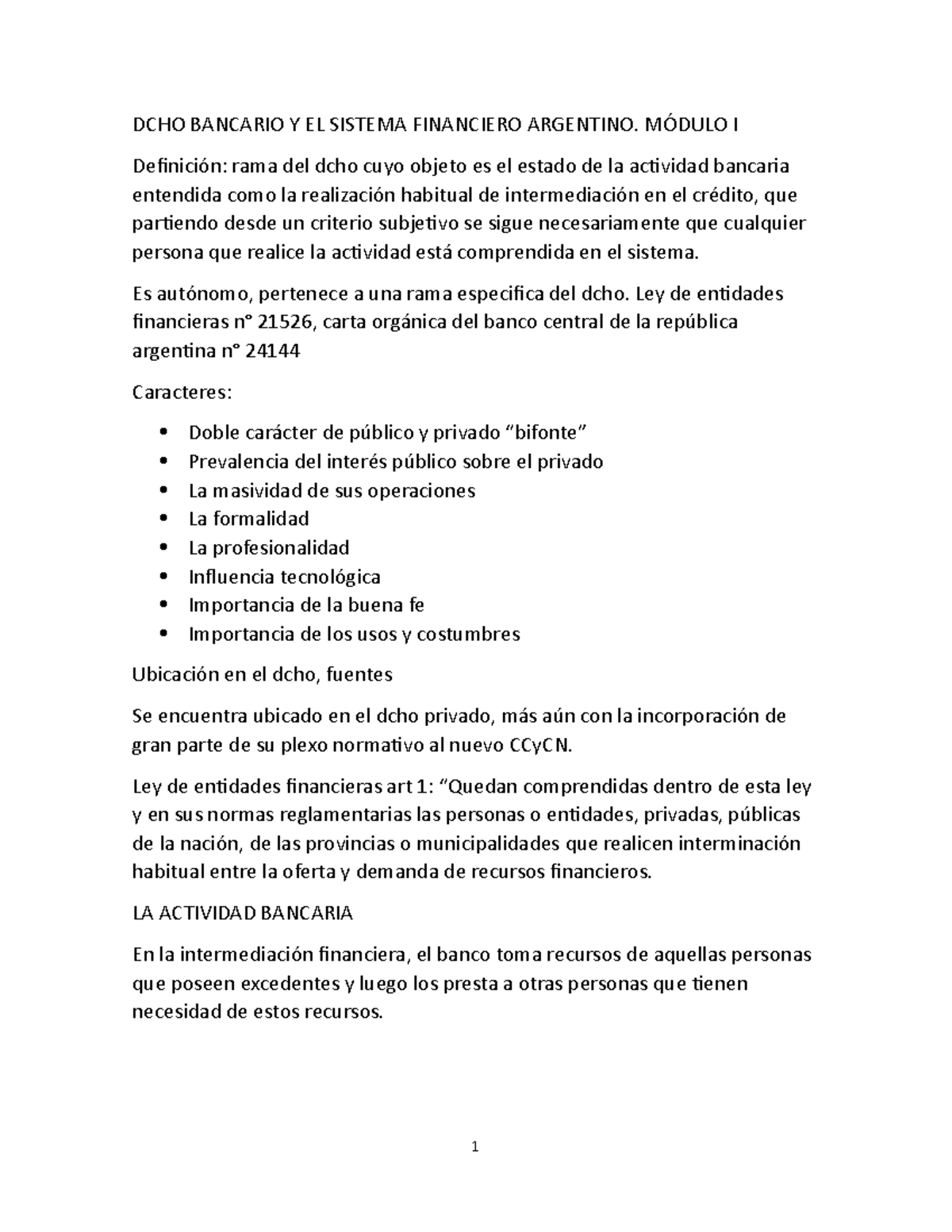 DCHO Bancario Y EL Sistema Financiero Argentino - DCHO BANCARIO Y EL ...