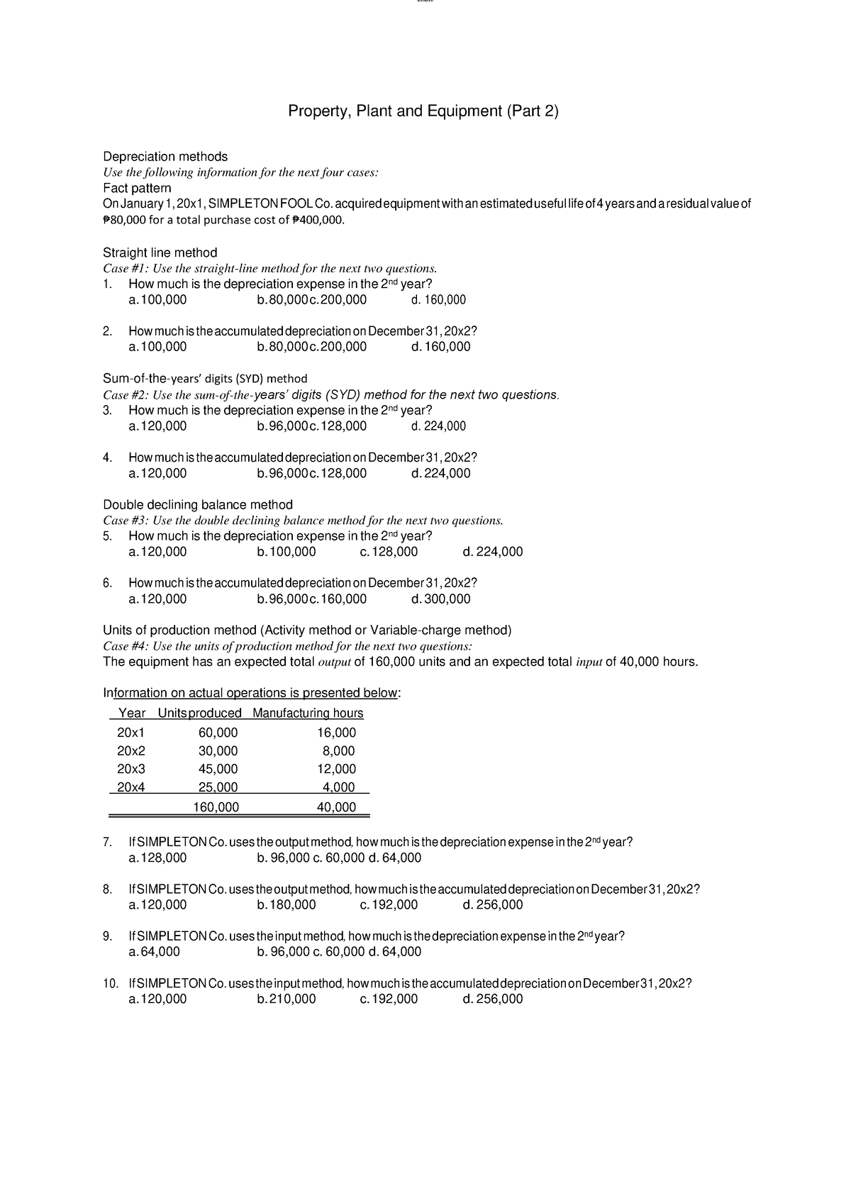 Ppe - Reviewer - Property, Plant And Equipment (Part 2) Depreciation ...