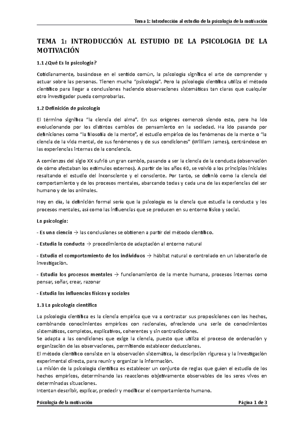 Psicología de la Motivación Tema 1 UNED curso 2021/2022 - Tema 1 ...