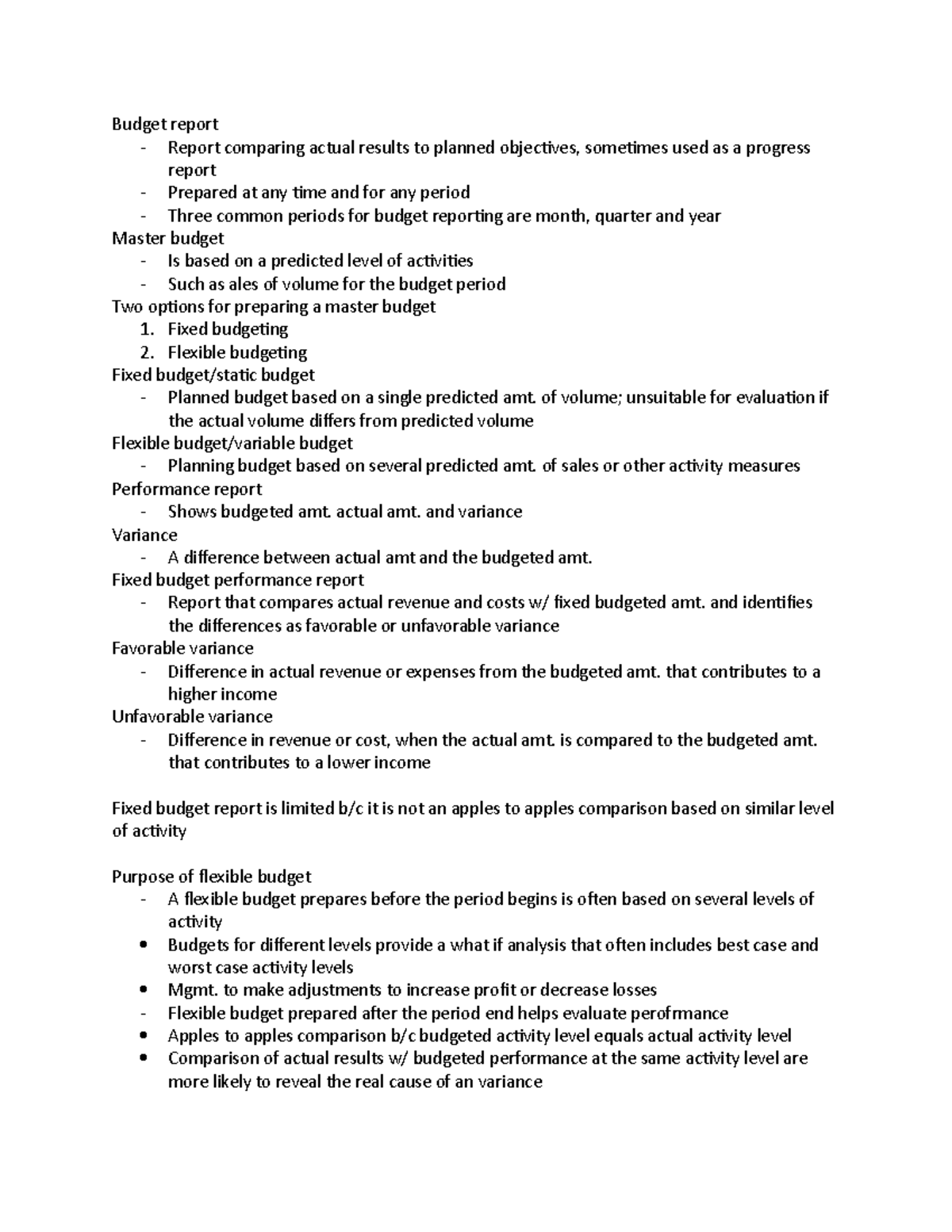 Budget report - Mcgrawl Hill notes from smart book - Budget report ...