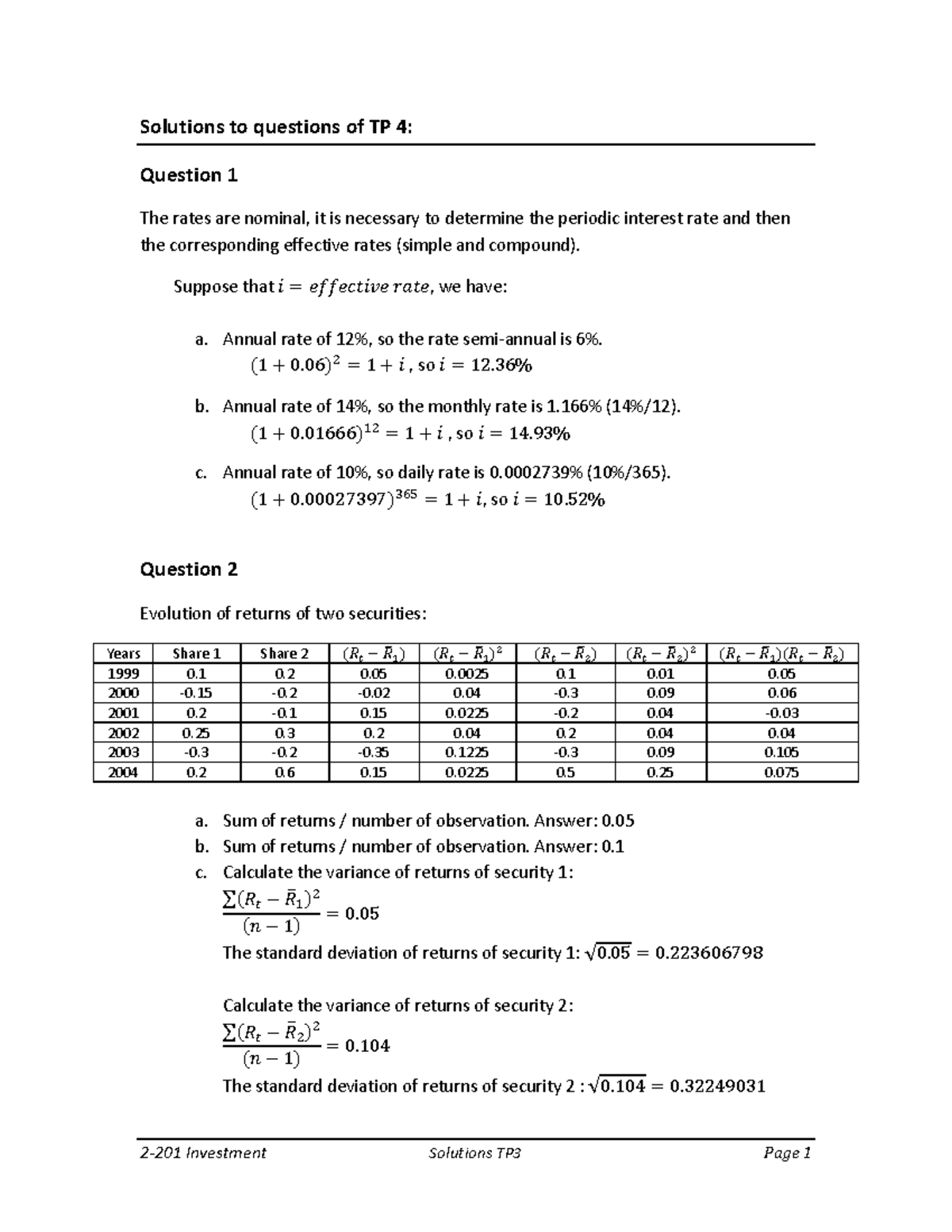 TP4 Solutions - devoir - Solutions to questions of TP 4 : Question 1 ...