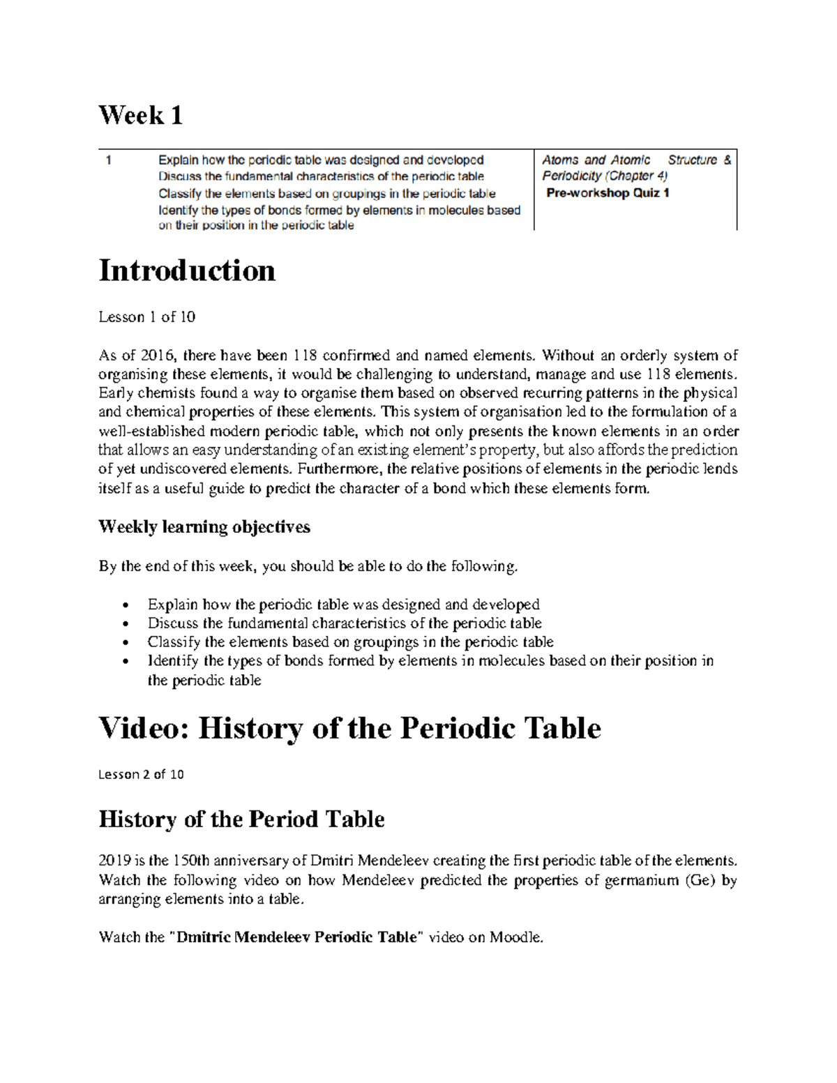 Week 1 Well structured Notes - Week 1 Introduction Lesson 1 of 10 As of ...