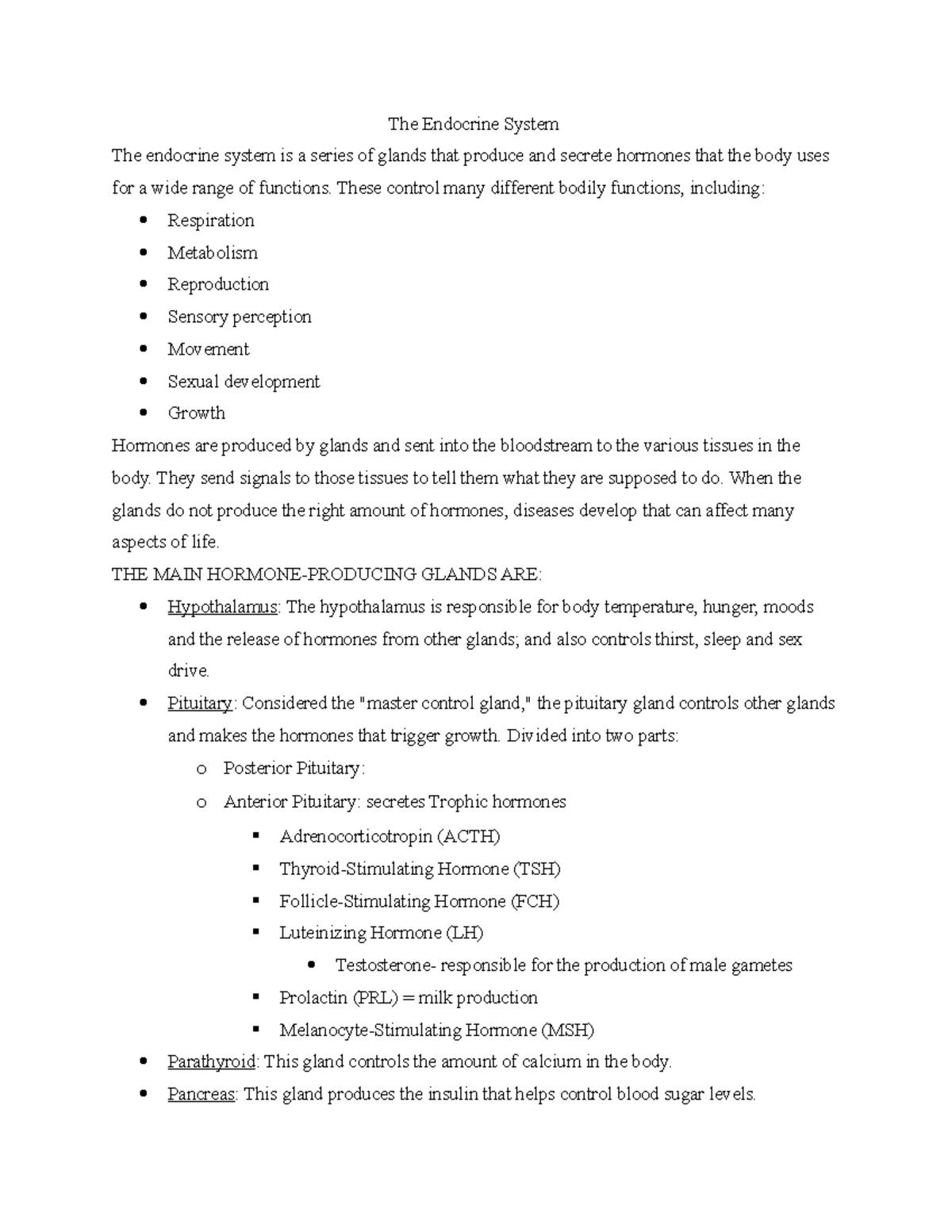 Endocrine lab tests picture