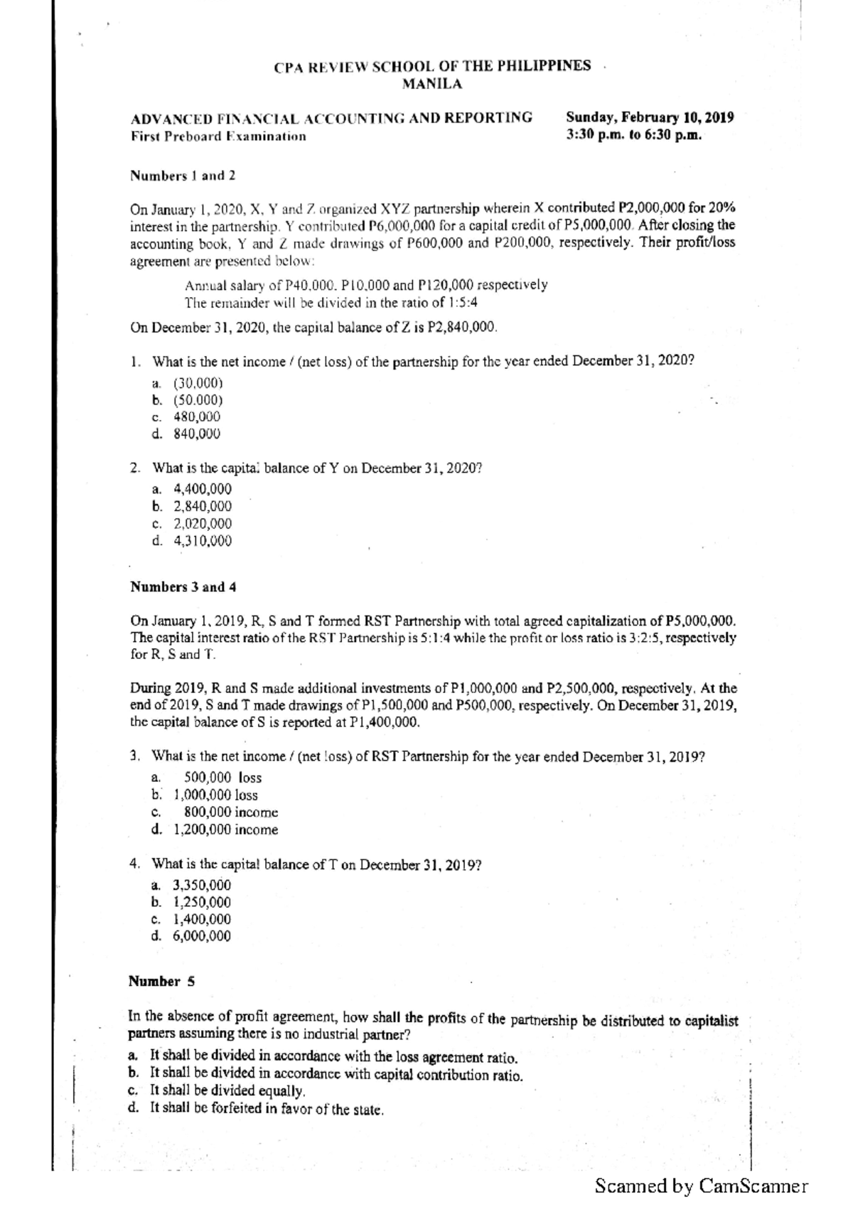 Exam 10 October 2018, questions and answers - Financial Accounting ...