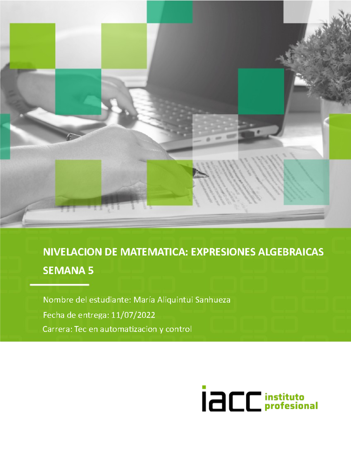 Espresiones Algebraicas Semana 5 - NIVELACION DE MATEMATICA ...