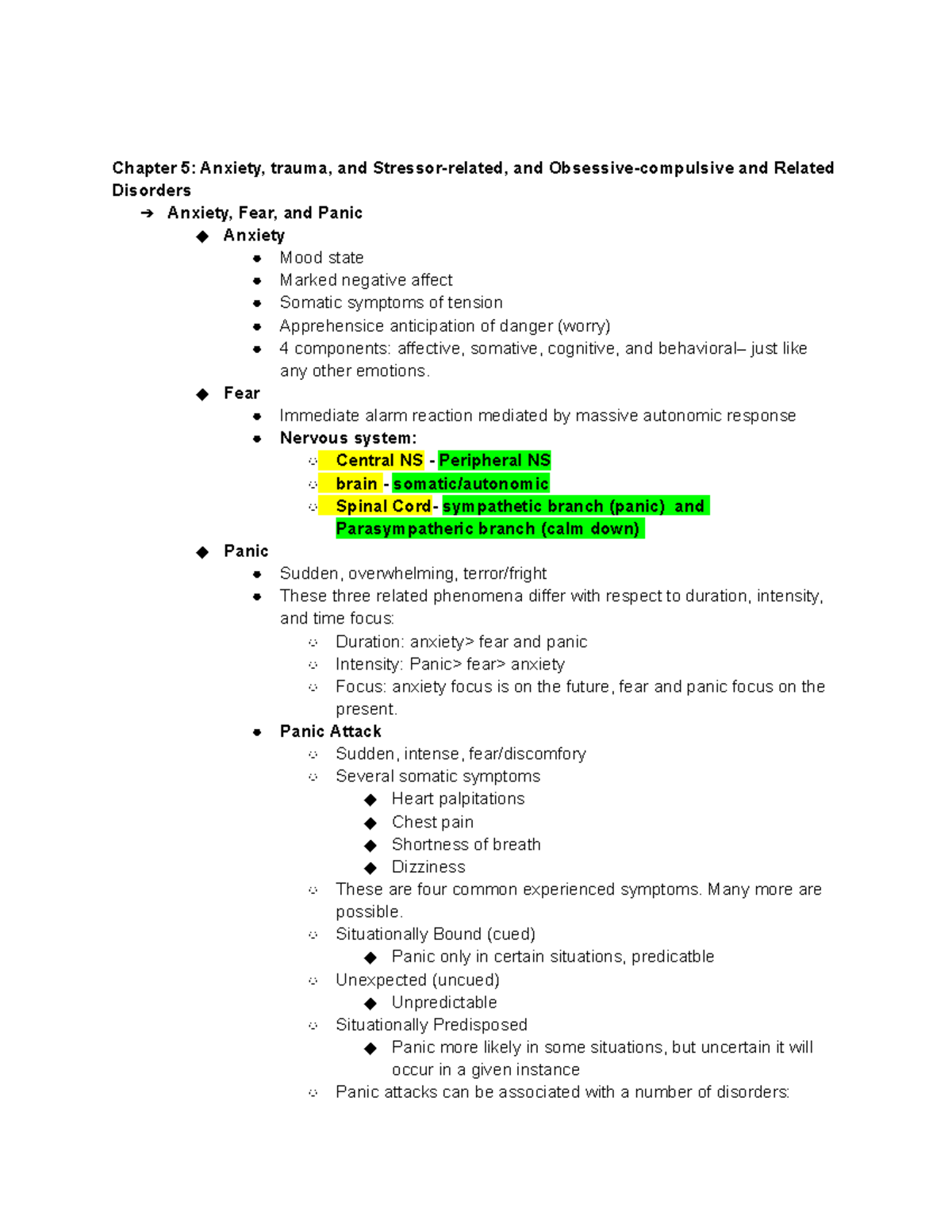 Chapter 5 Anxiety, Trauma, And Stressor-related, And Obsessive ...