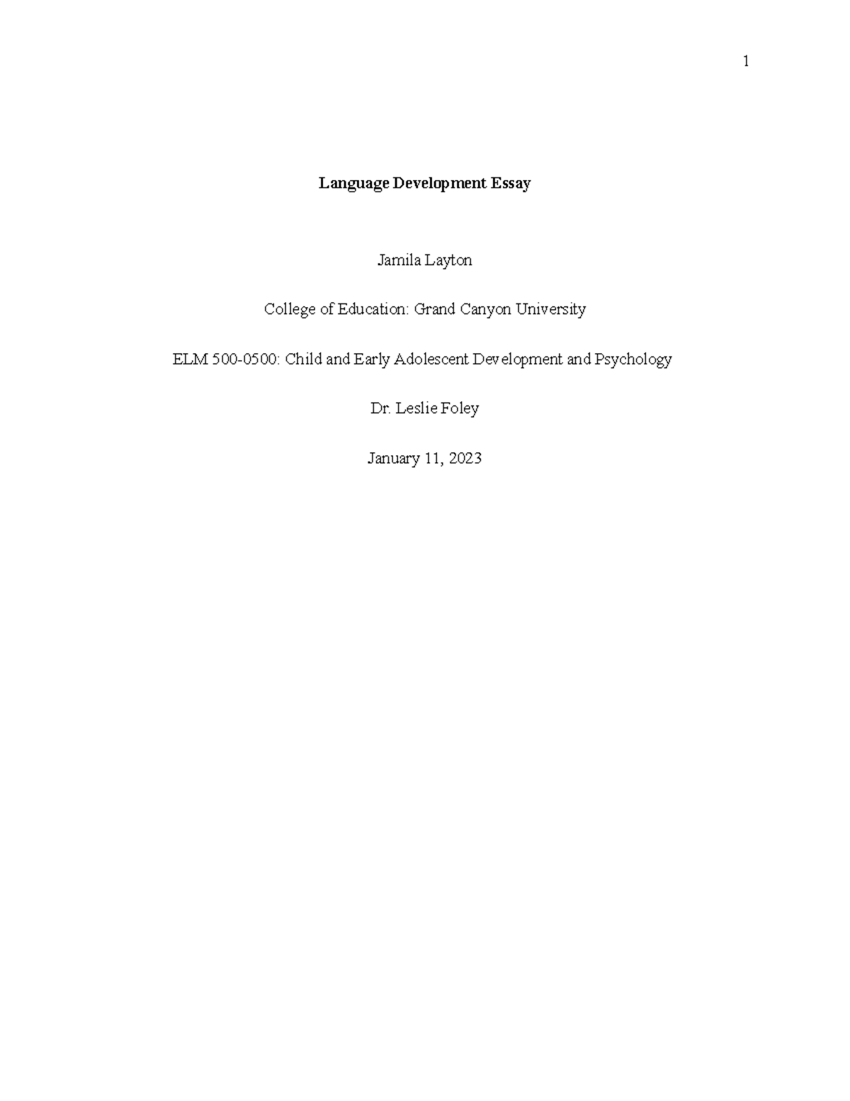 language development essay titles