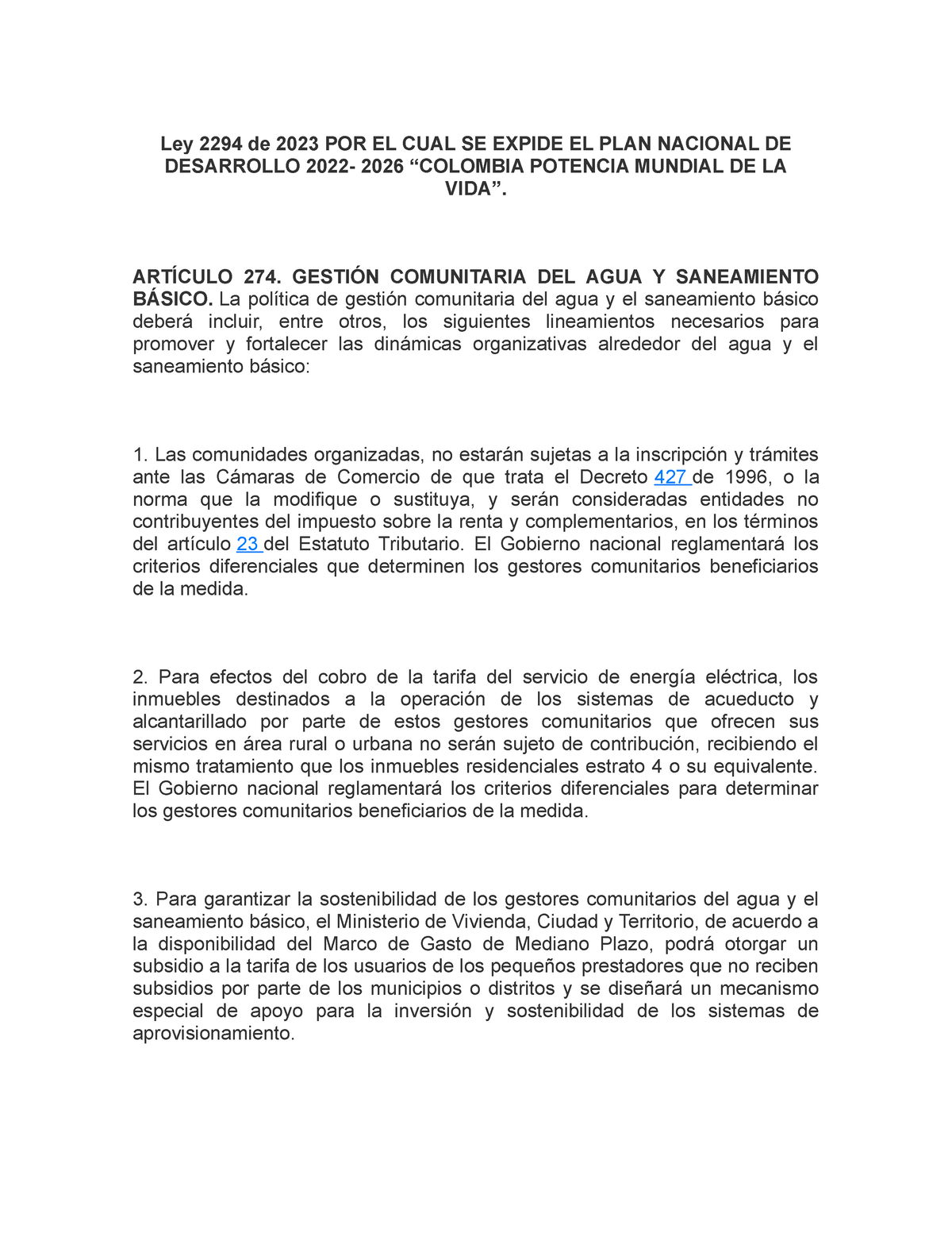 Articulo Gestion Comunitaria Del Agua Pnd Ley De Por El