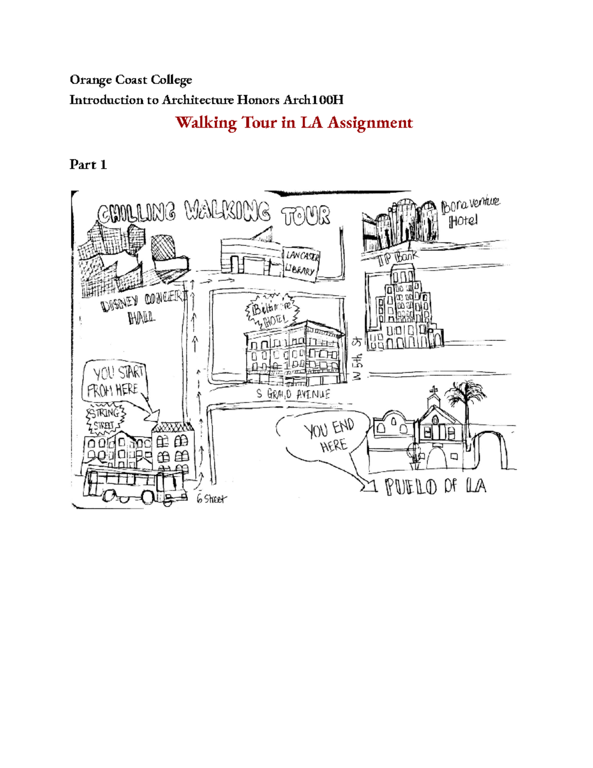 Walking Tour in LA Assignment Orange Coast College Introduction to