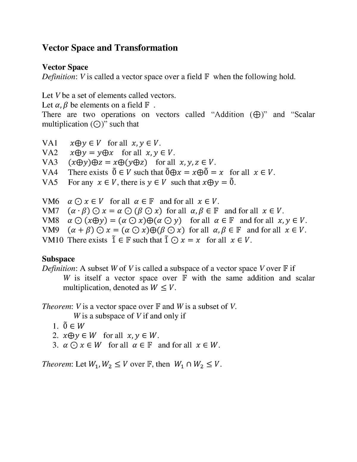 5 Vector Space Fundamental Mathematics And Statistics Bads4001 Studocu
