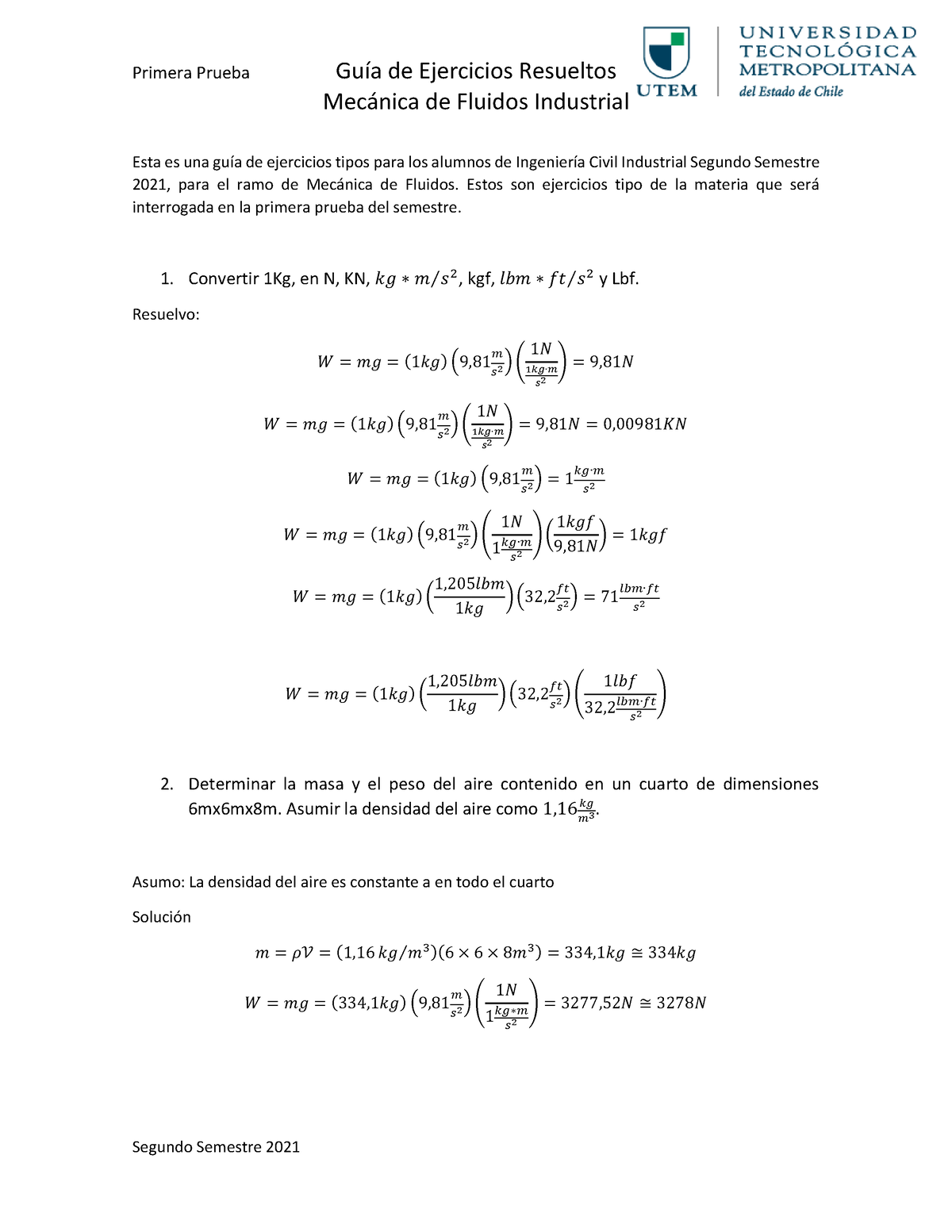 Guia De Ejercicios Resueltos - Mec·nica De Fluidos Industrial Esta Es ...