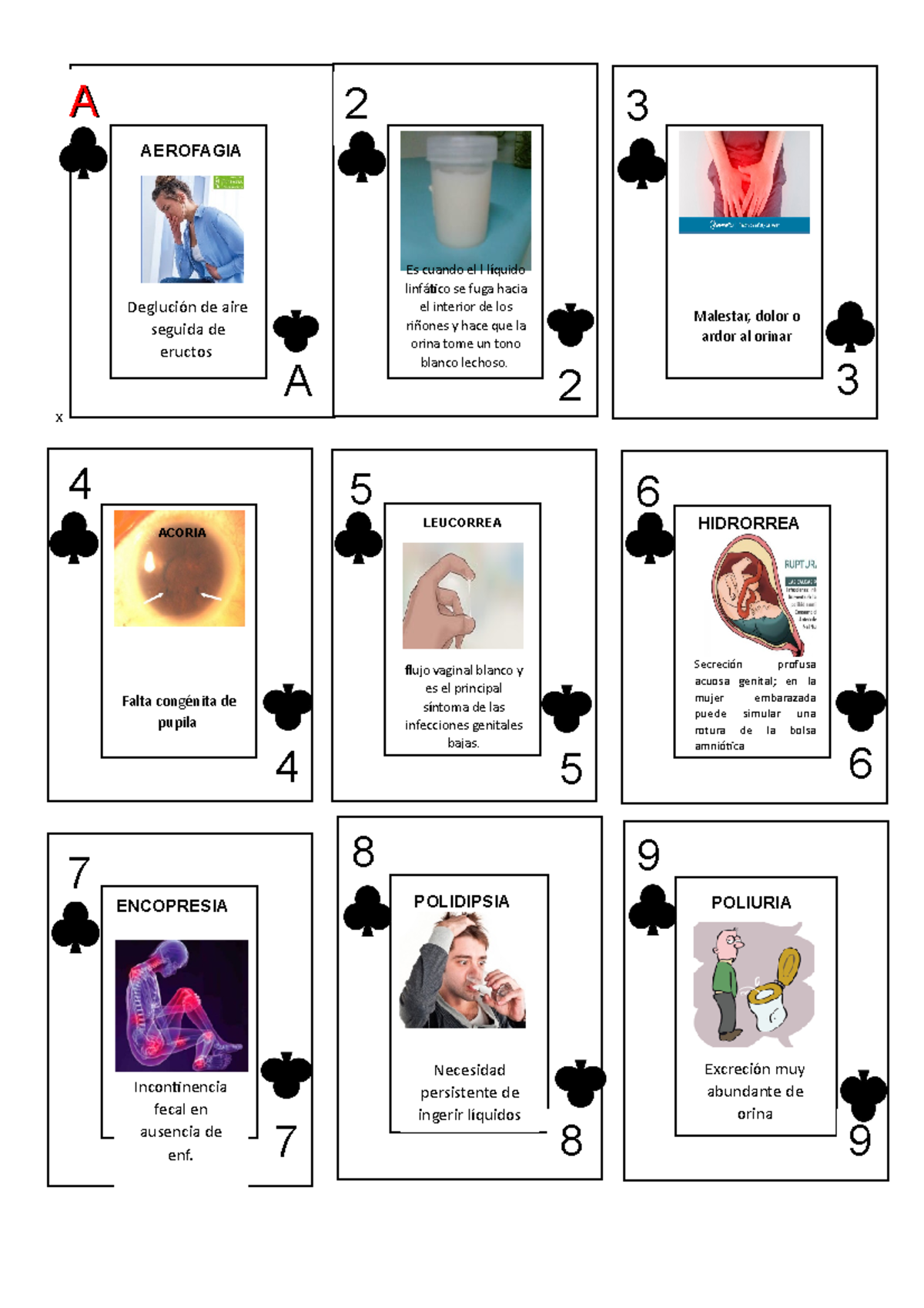 Cartas Oficila - x A 2 A A AEROFAGIA QUILURIA DISURIA 5 4 4 2 3 Es ...