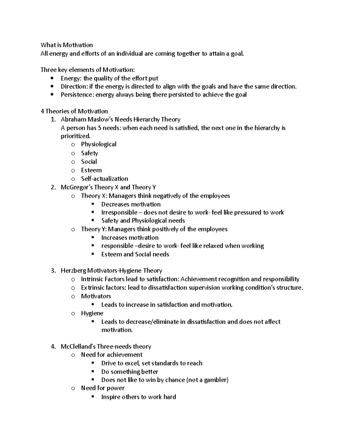 Ch apter 11 Controlling Summary - What is Motivation All energy and ...