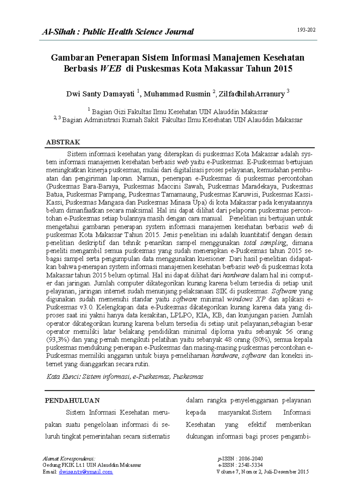 134. Gambaran Penerapan Sistem Informasi Manajemen Kesehatan Berbasis ...