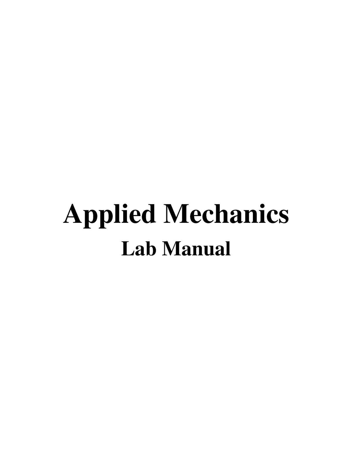 Applied Mechanics Lab Manual - Applied Mechanics Lab Manual List Of ...