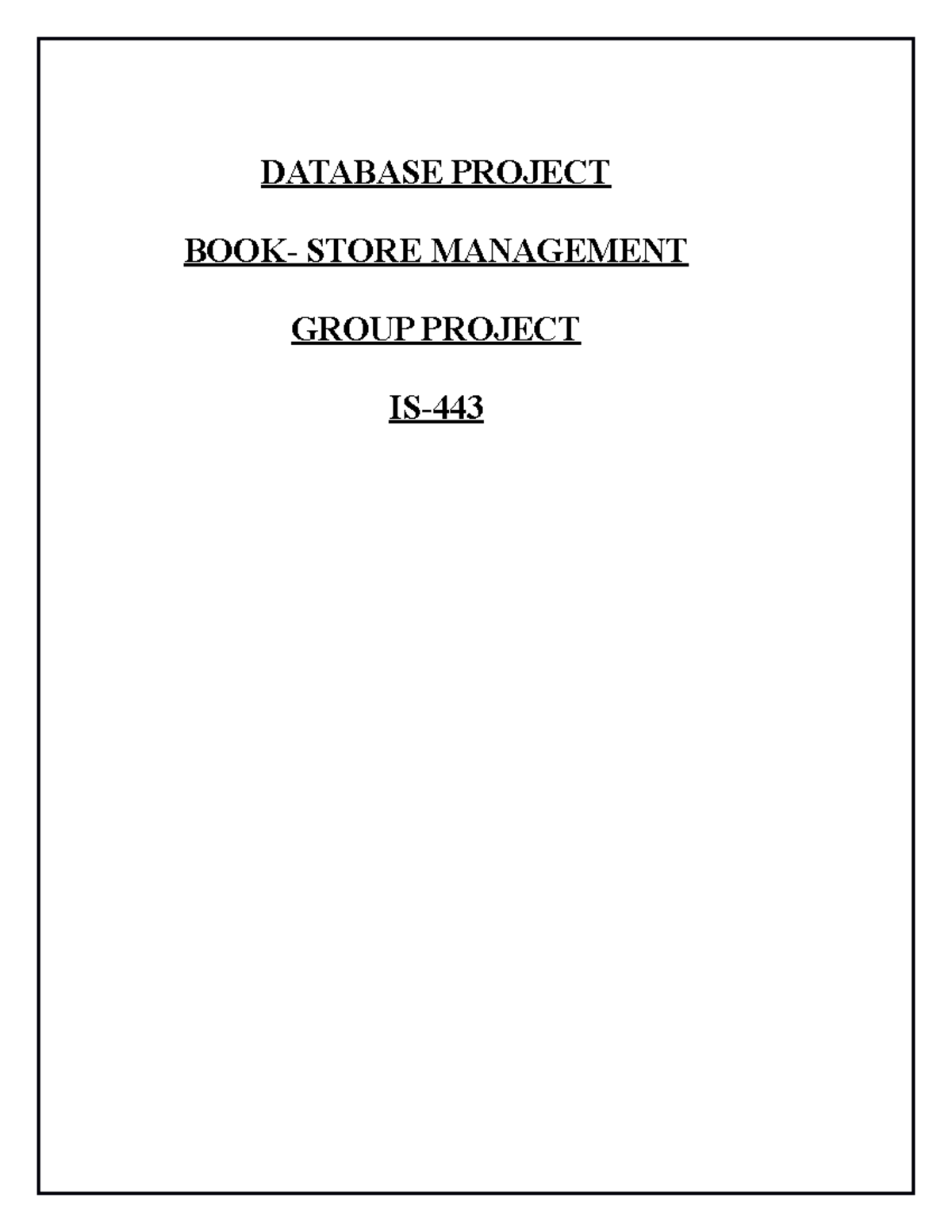 Database Project - DATABASE PROJECT BOOK- STORE MANAGEMENT GROUP ...