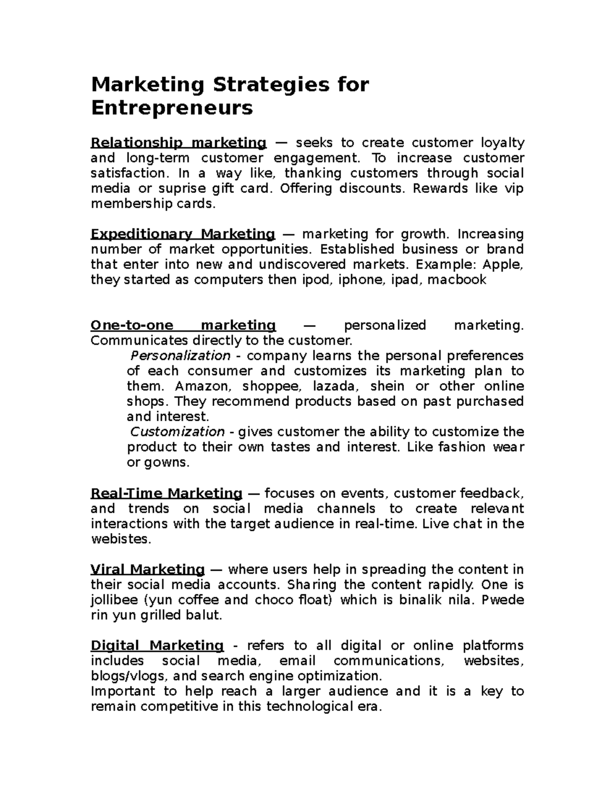 Marketing Strategies for Entrepreneurs - Marketing Strategies for ...