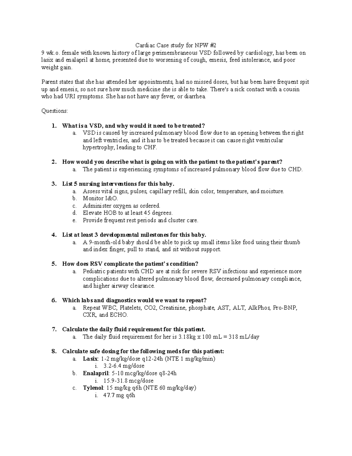 Congenital Heart Disease VSD Case Study - Cardiac Case study for NPW ...