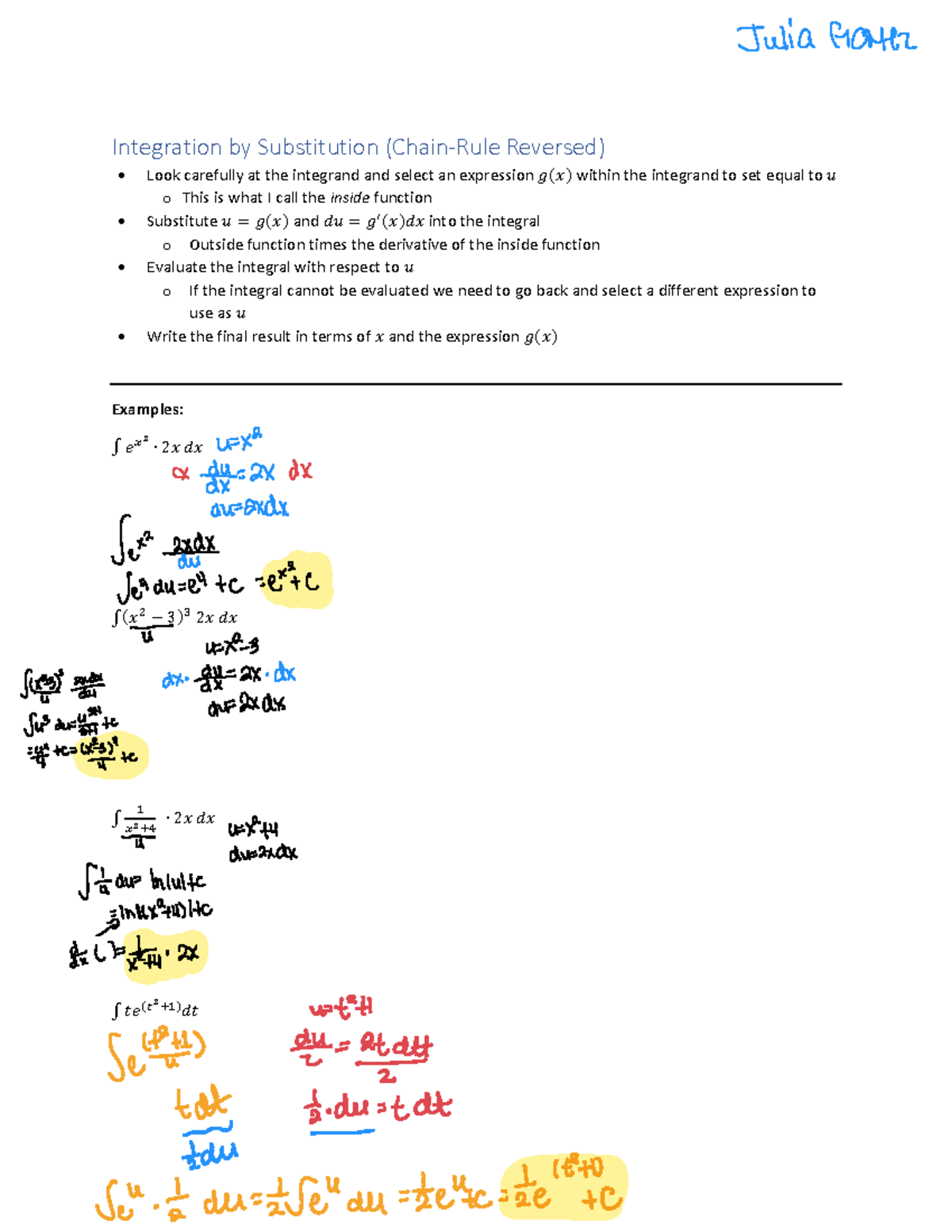 Lecture+Notes+11+Integration+by+Subtitution - Integration by ...