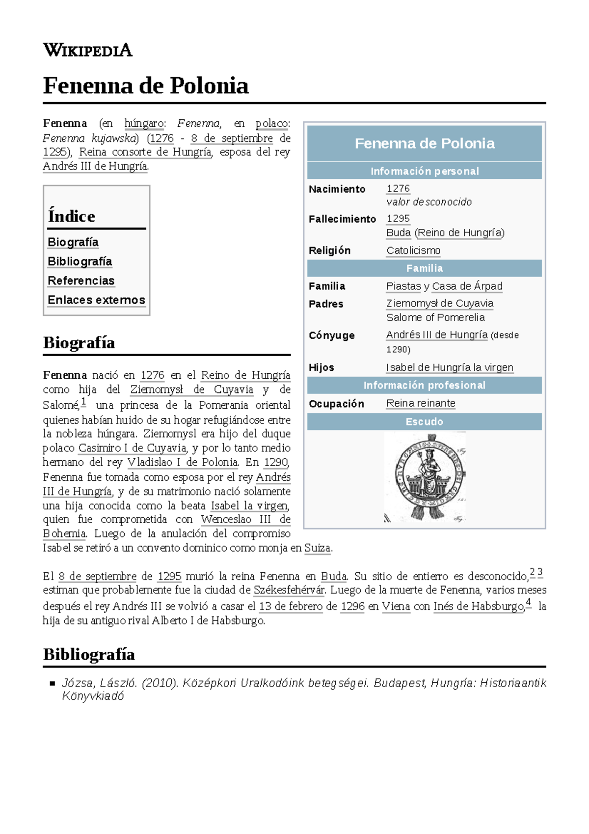 Fenenna de Polonia ertyuiop Fenenna de Polonia Información personal