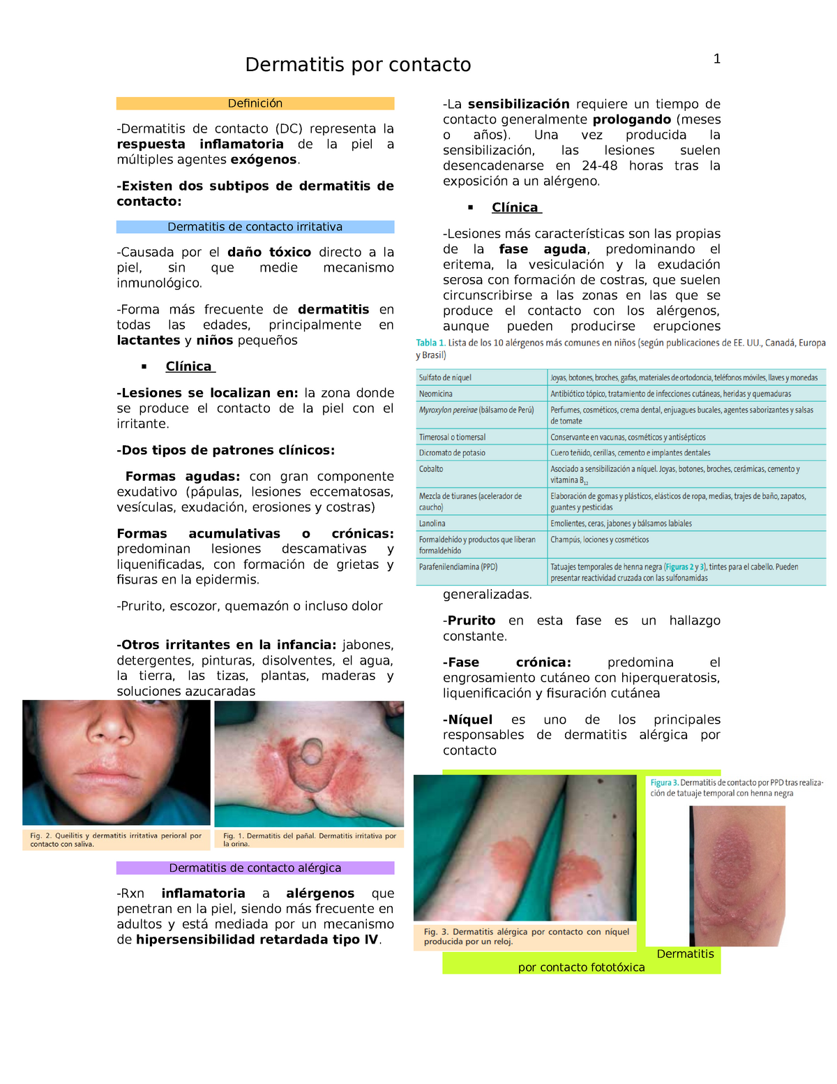 mecanismo de la dermatitis alérgica de contacto