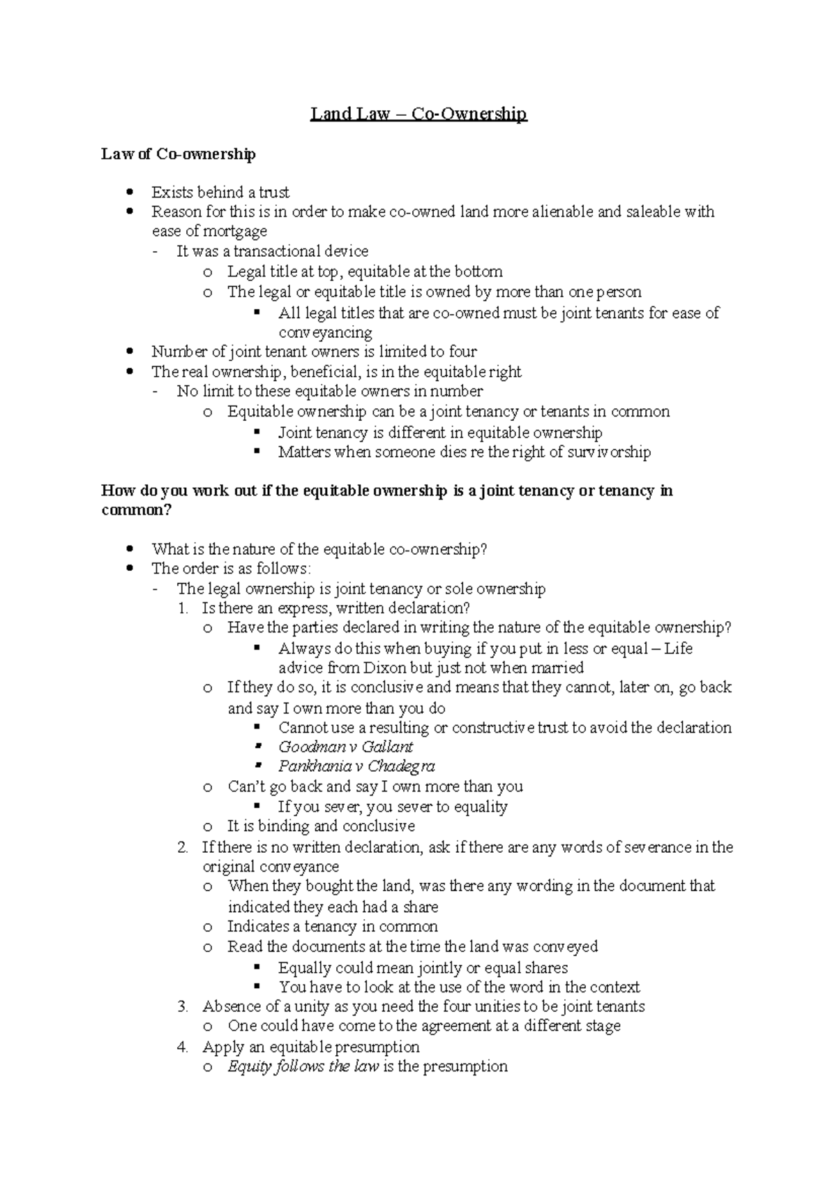 land-law-large-group-10-and-revision-notes-land-law-lg-debbie-begin