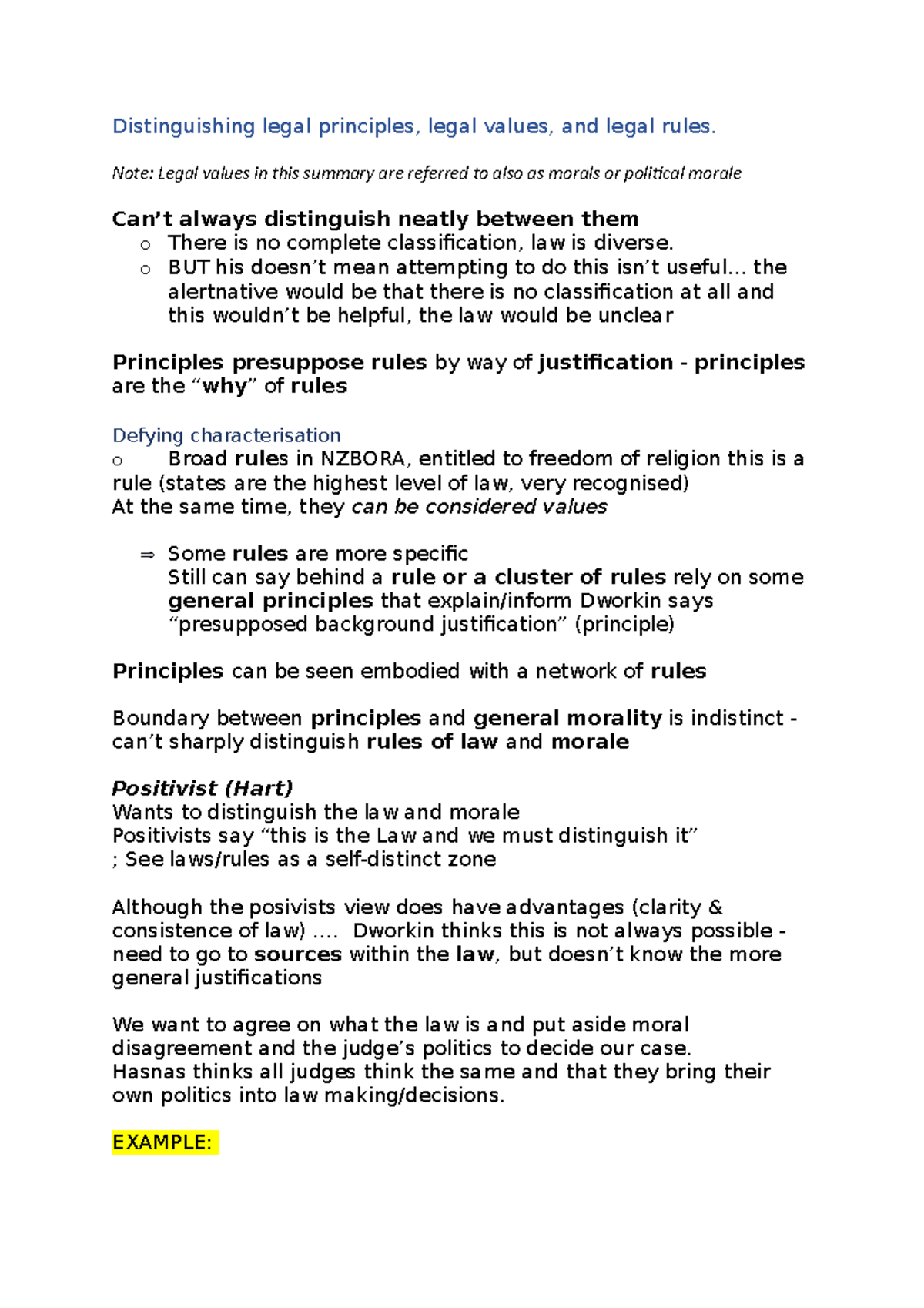 Distinguishing values (morals), legal principles, and legal rules ...