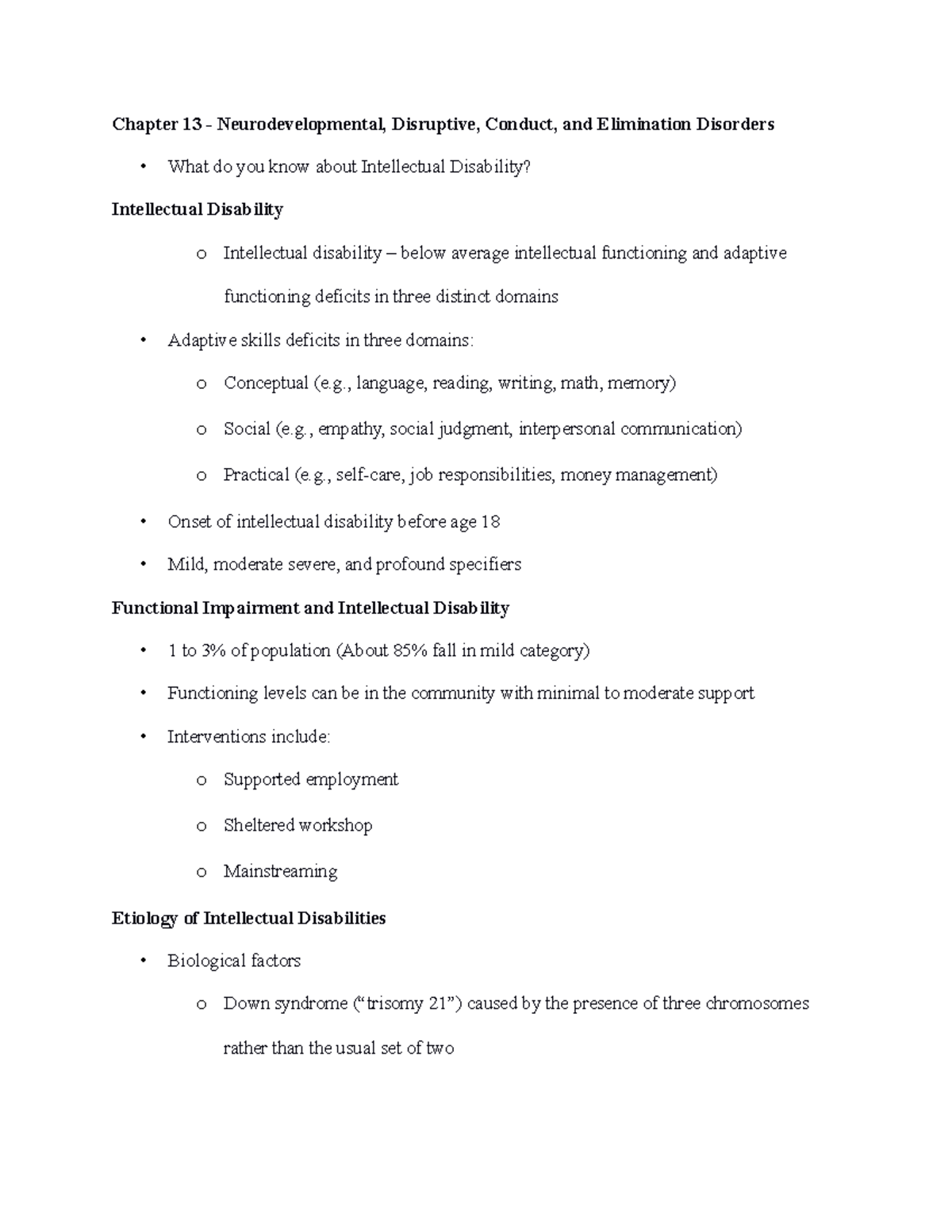 Chapter 13 Handout - Summary Abnormal Psychology - Chapter 13 ...