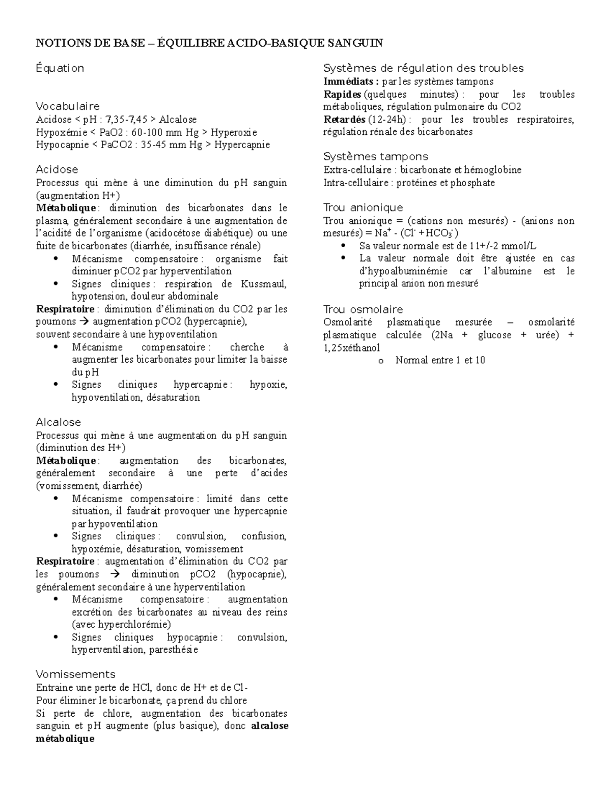 Notions De Base équilibre Acido-basique - NOTIONS DE BASE – ÉQUILIBRE ...