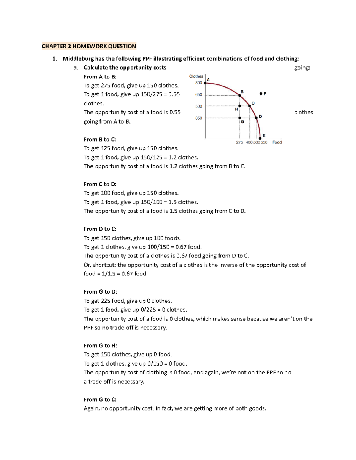 ECON 1B03 - Chapter 2 Hmwrk - CHAPTER 2 HOMEWORK QUESTION Middleburg ...