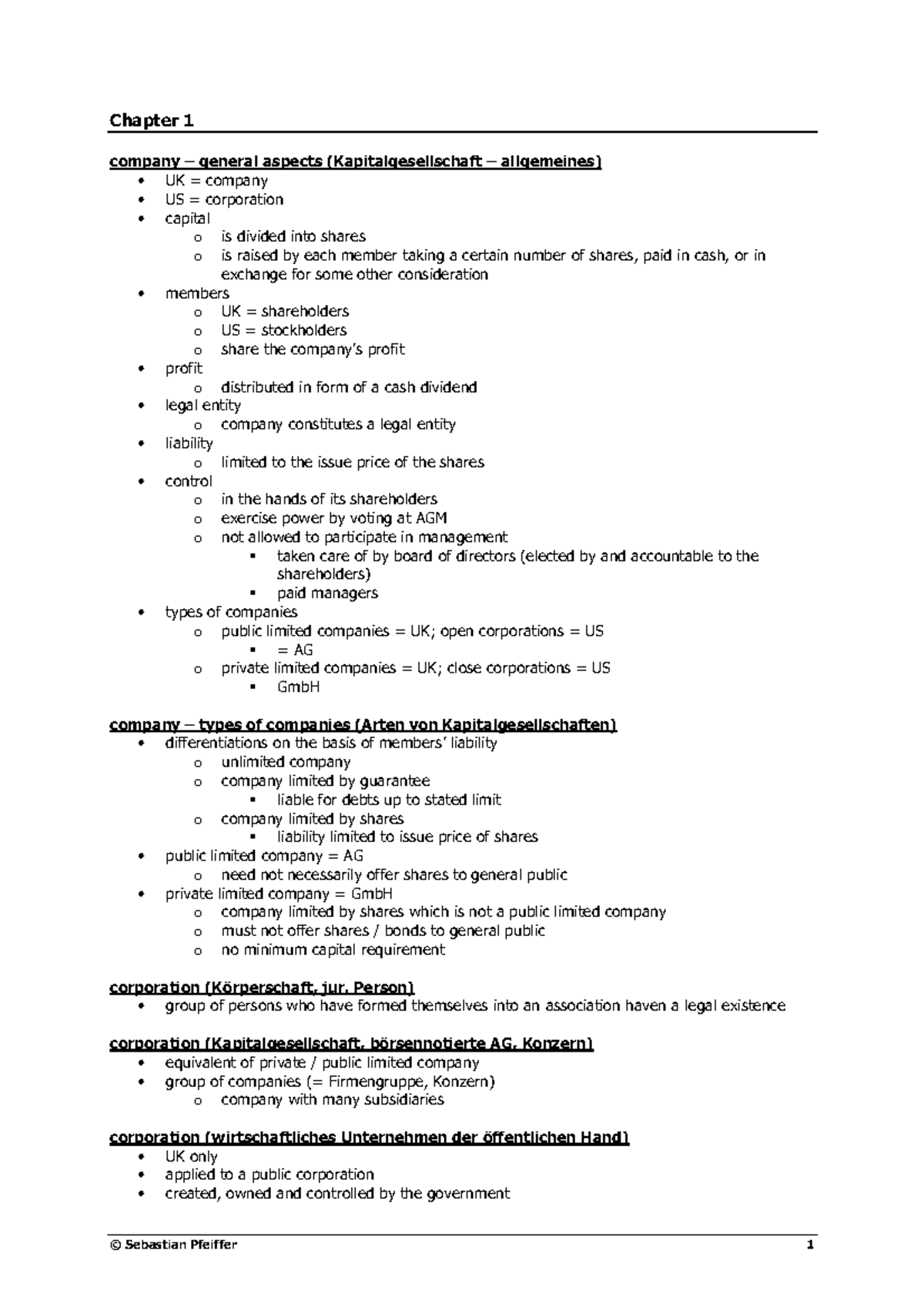 Mehrere Zusammenfassungen (EBC2 EBC3) - Chapter 1 company – general ...