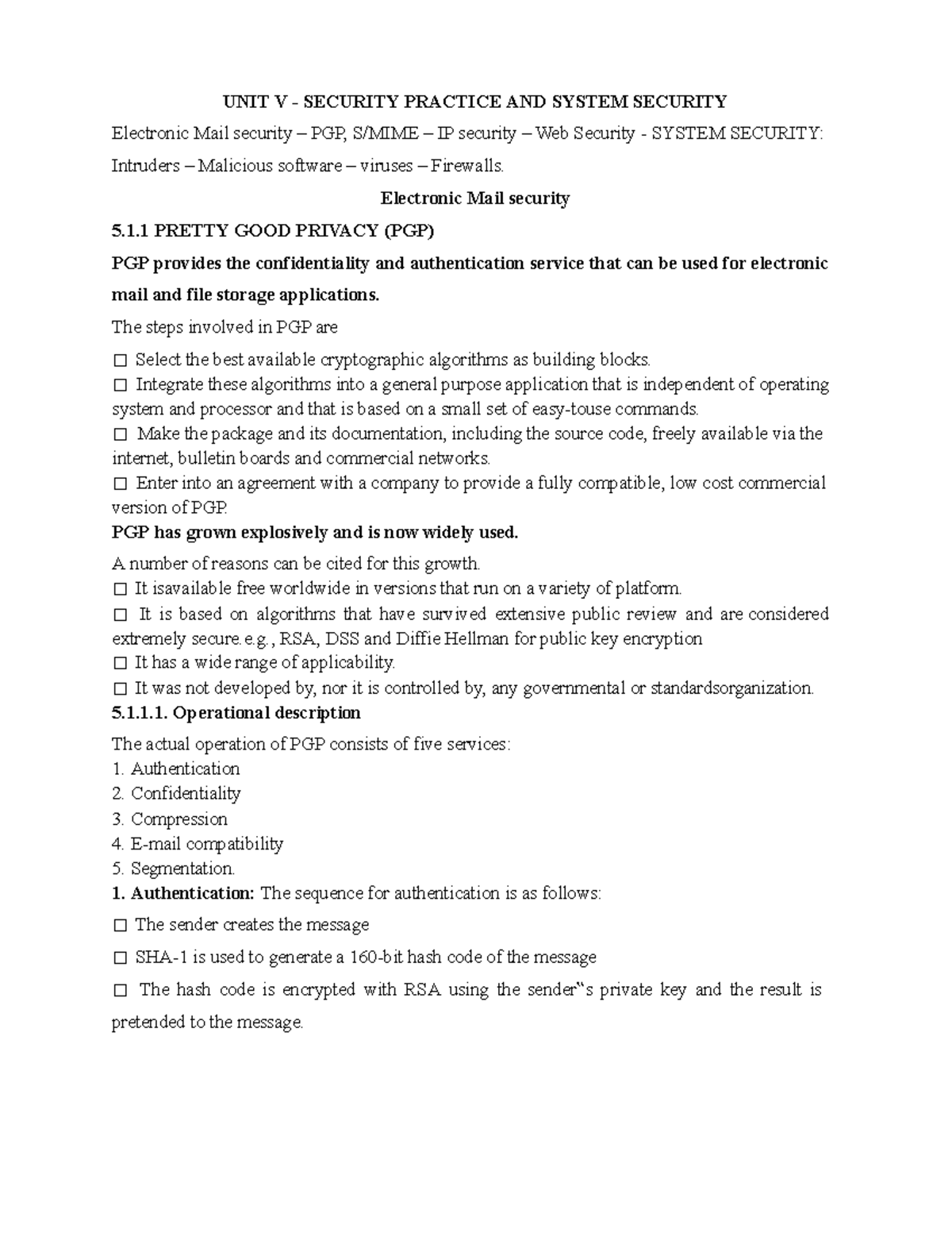 Unit5 CS8792 CNS Notes - sglmr;leg - UNIT V - SECURITY PRACTICE AND ...