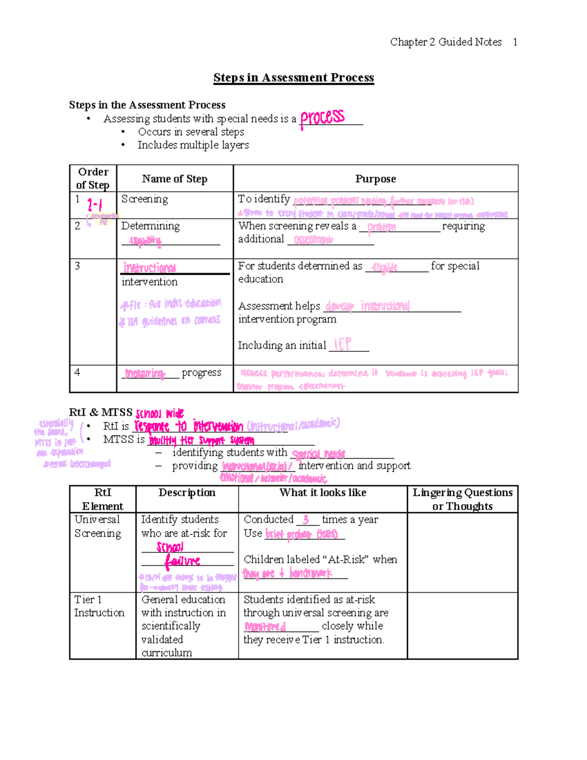 Module 2 Steps Of Assessment Chapter 2 Guided Notes 1 Steps In 