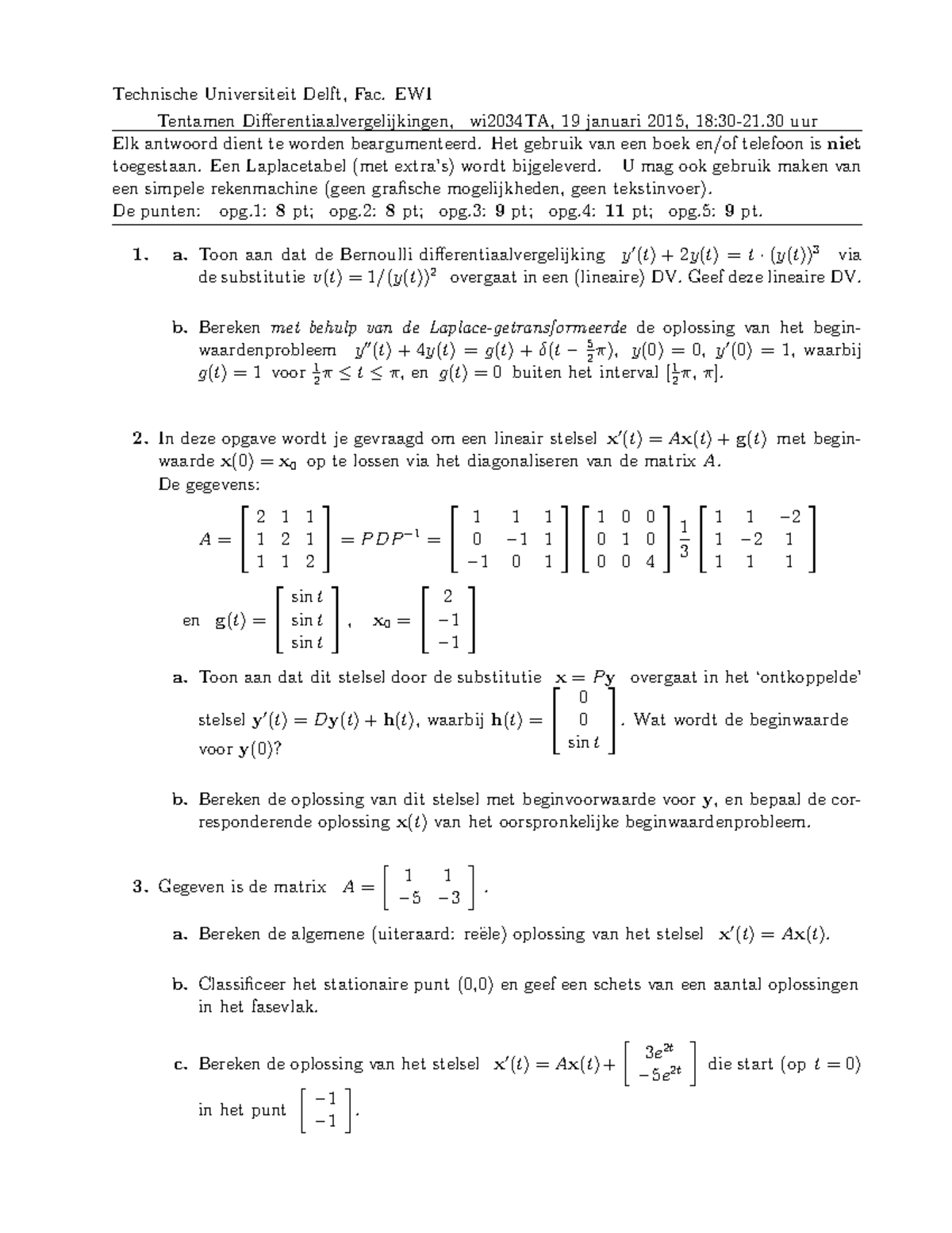 Exam 19 January 15 Questions And Answers Studeersnel