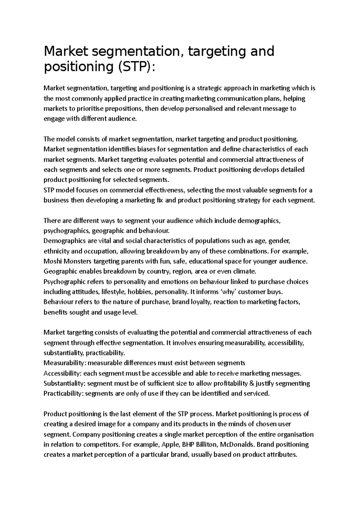 mktg101 marketing fundamentals notes - MKTG101 - MQ - Studocu