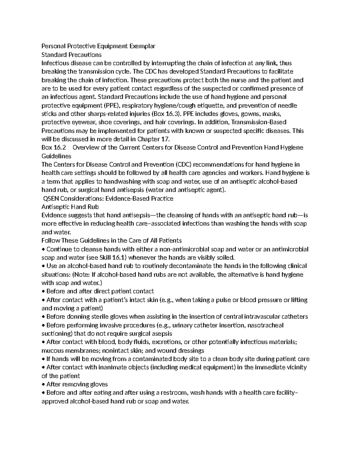 Personal Protective Equipment Exemplar - Personal Protective Equipment ...