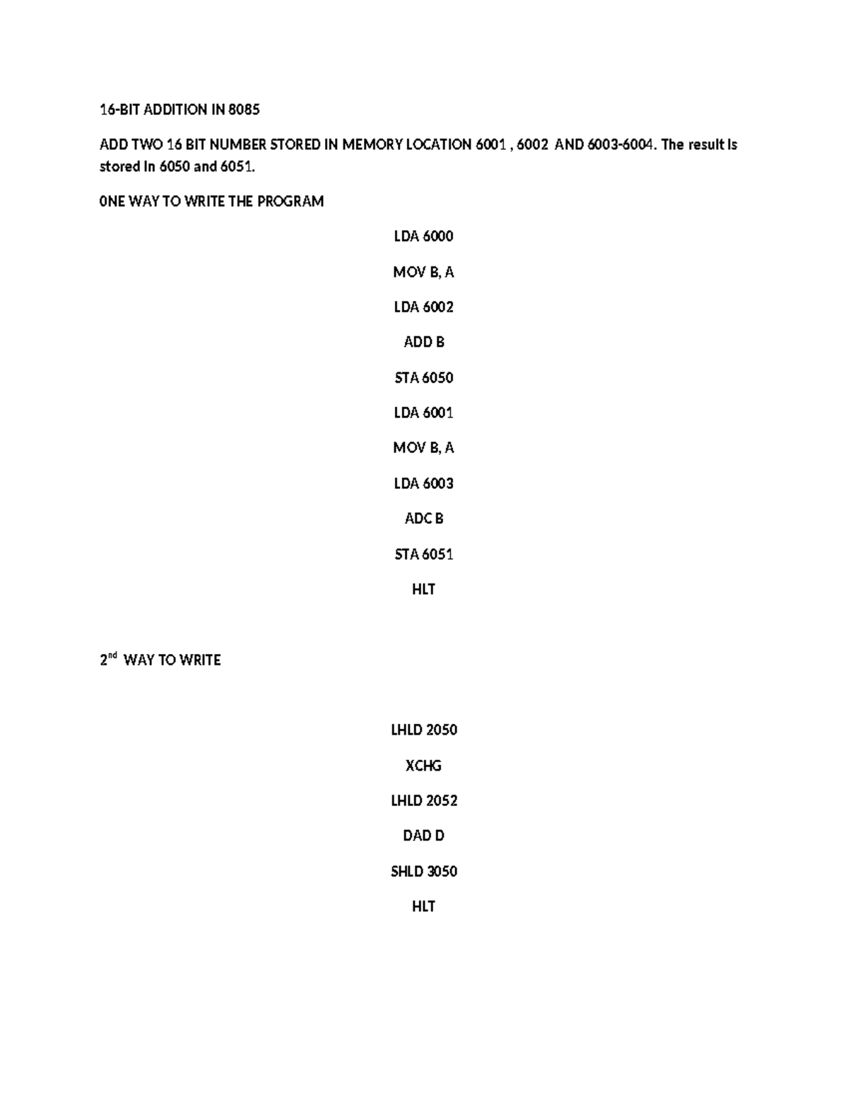 Program - Just a code for practice. - Microprocessor & Microcontroller ...