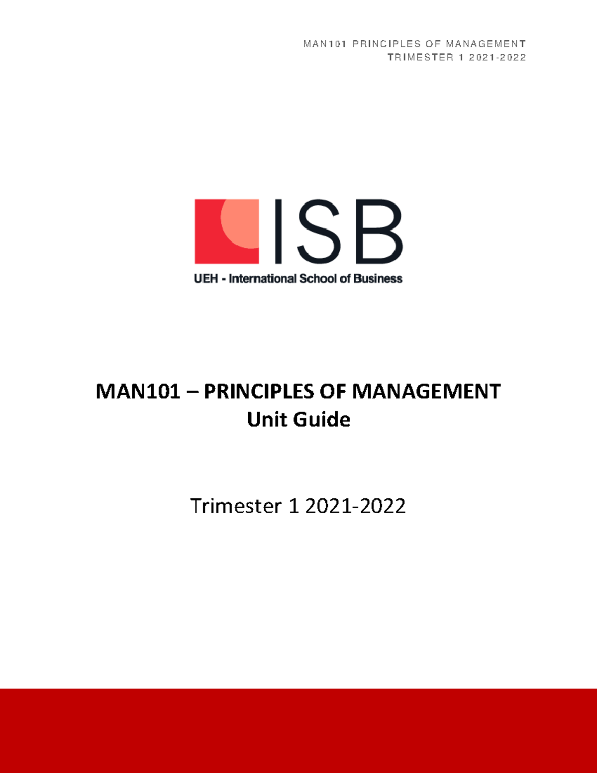MAN101 Principles of Management Trimester Unit Guide Đại học kinh tế