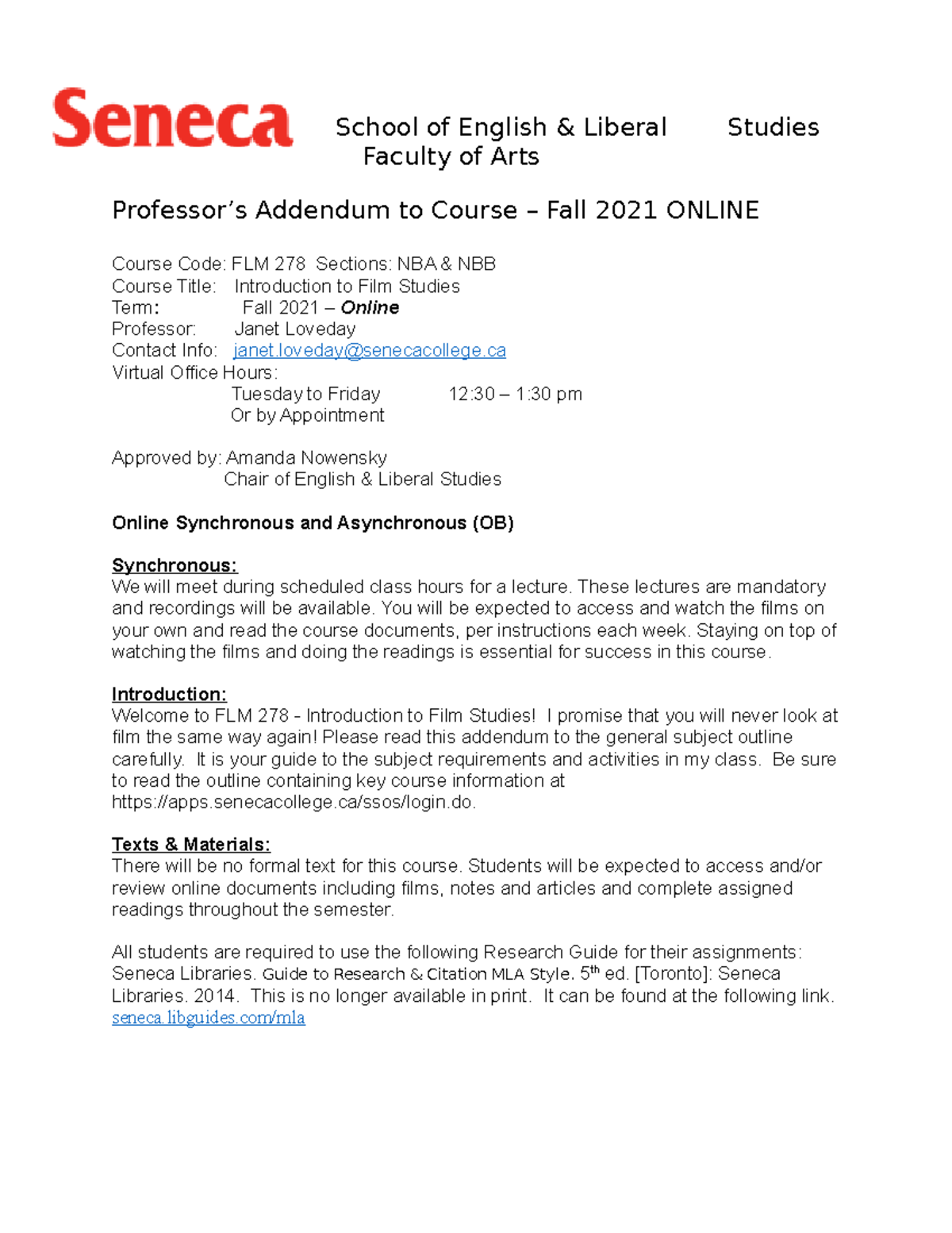 Fall 2021 FLM 278 NBA & NBB Course Addendum Take 1 - School of English ...