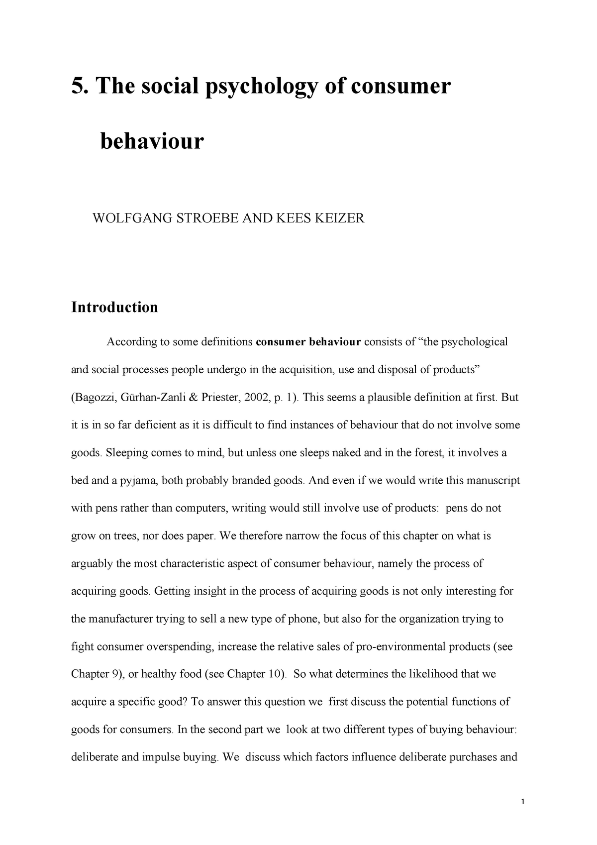 Chapter 05 The Social Psychology Of Consumer Behaviour - 5. The 