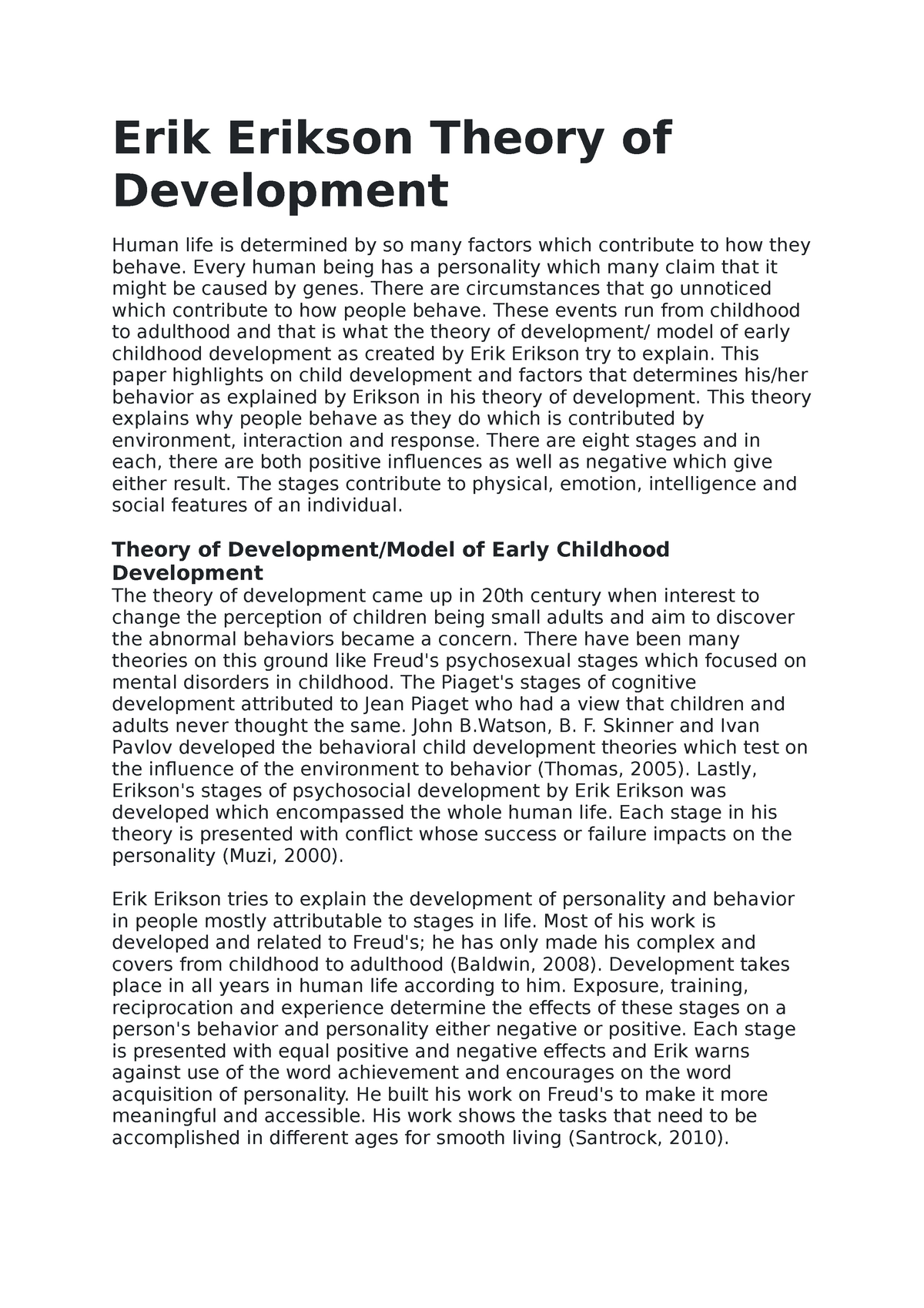 development theory essay