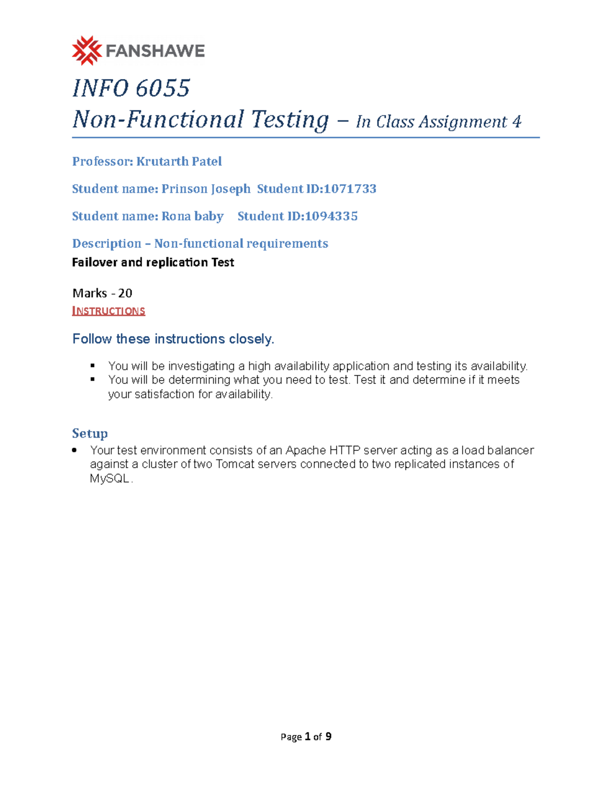 Info 6055 in class 4 failover testing s22 info 6055 non functional