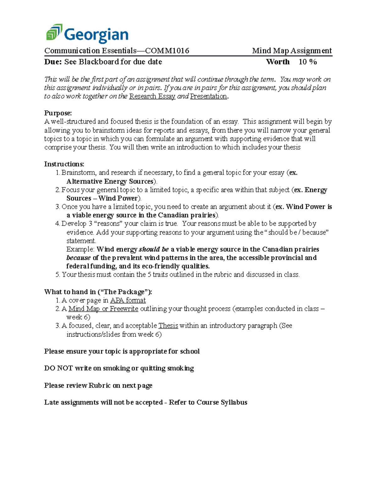 Mind Mapping Assignment - Communication Essentials—COMM1016 Mind Map ...