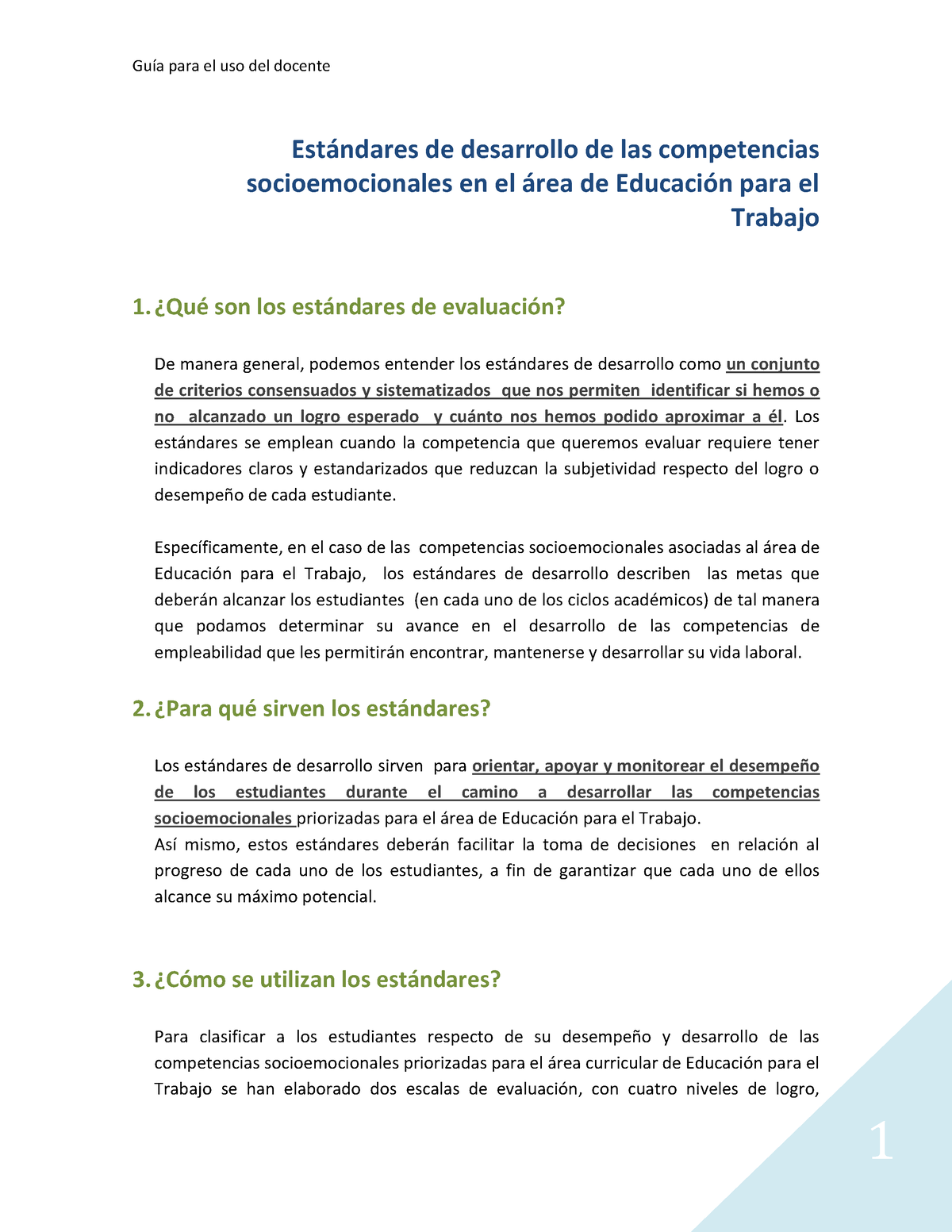 3. Guía Ara El Uso De Los Estándares De Evaluación Educación - Est ...